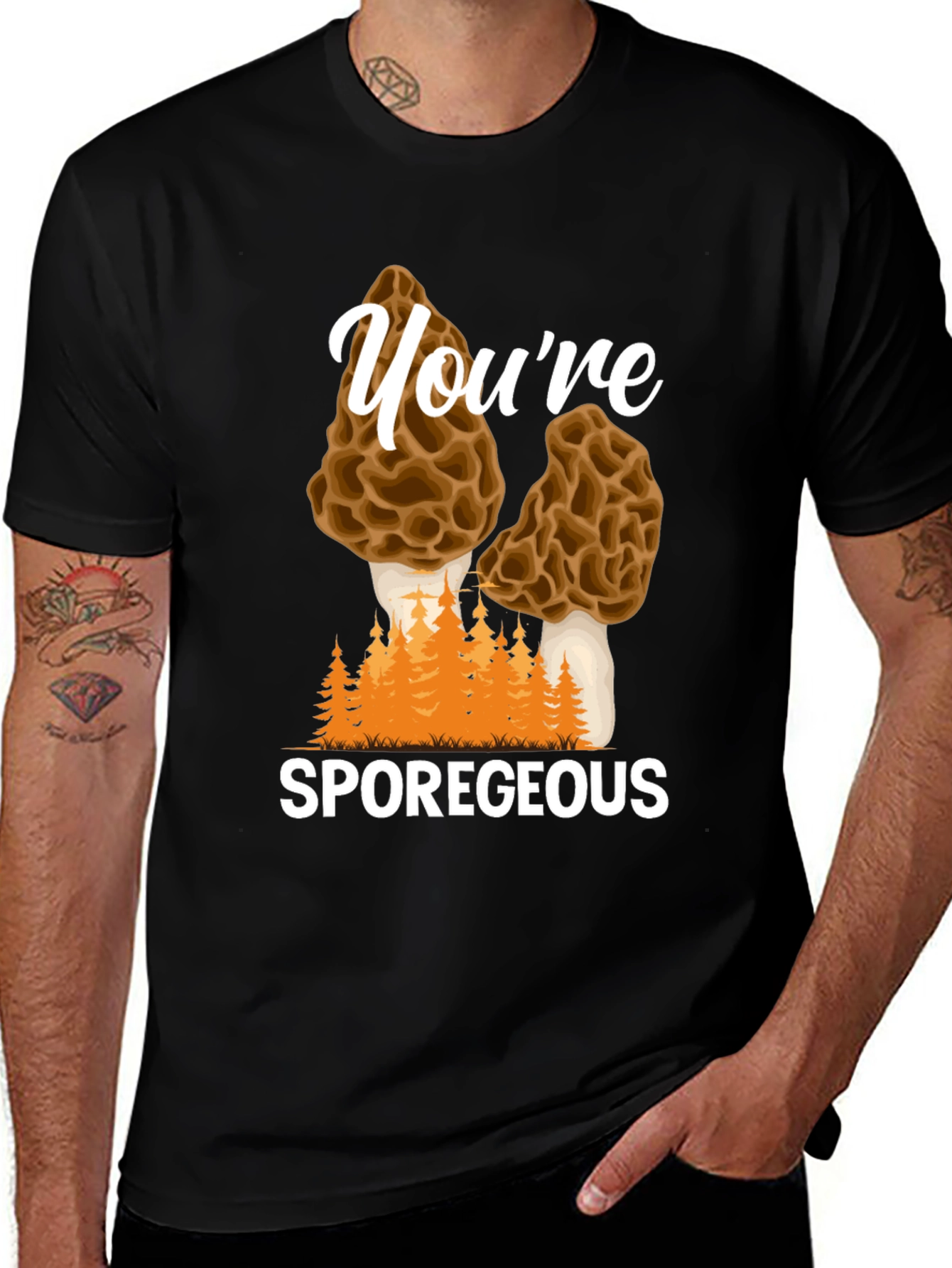 Variant 18 of You're Sporegeous Morel Mushroom Graphic Tee