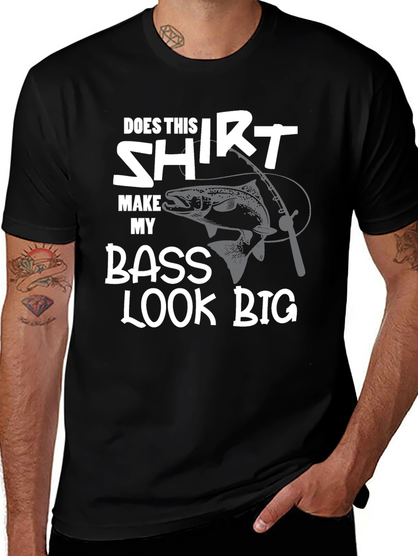 Variant 20 of Does This Shirt Make My Bass Look Big? Men's Fishing Tee