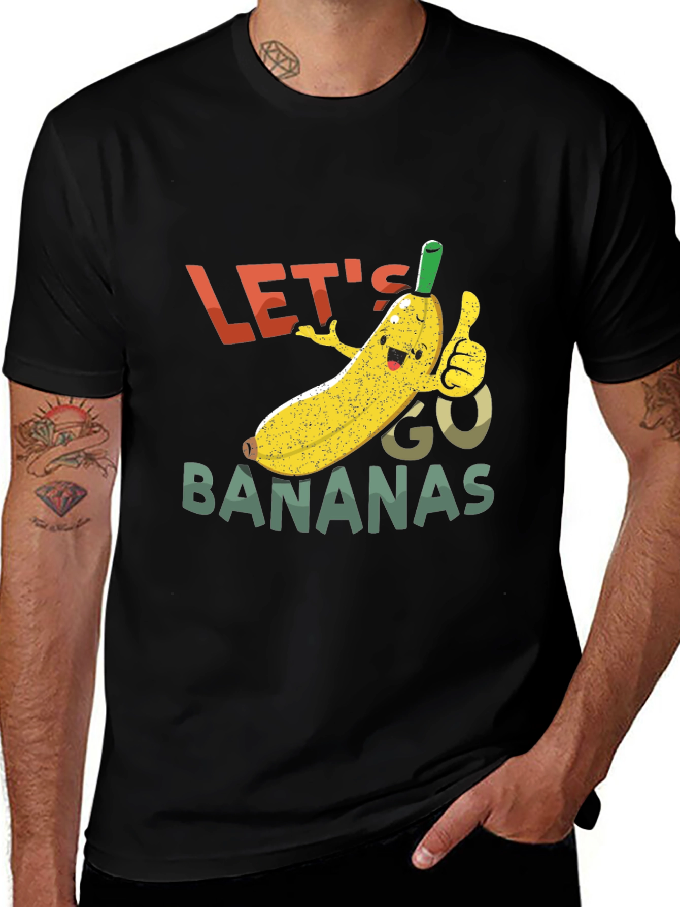 Variant 7 of Let's Go Bananas Black Graphic Tee