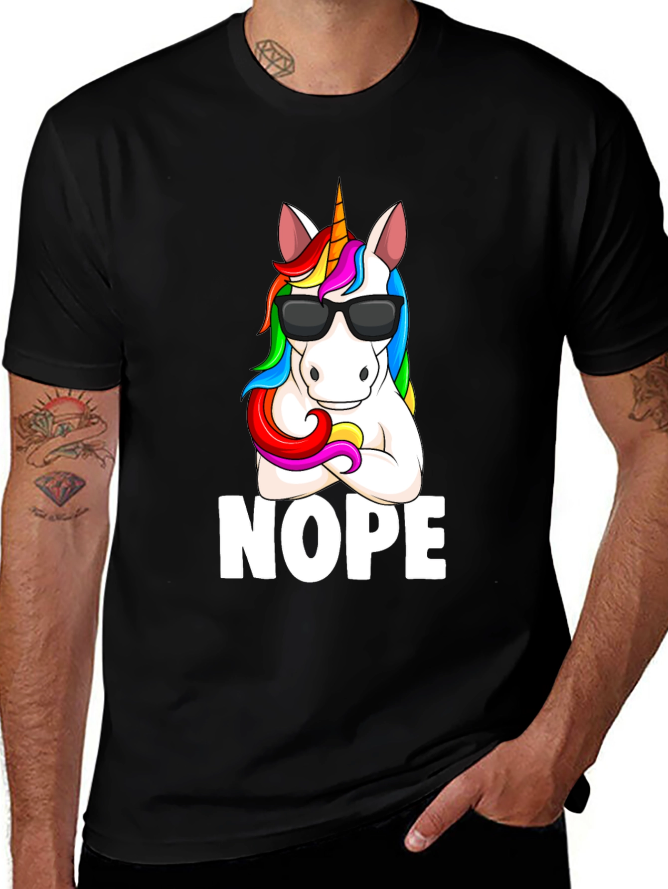 Variant 26 of Nope Unicorn Graphic T-Shirt - Cool & Funny Design