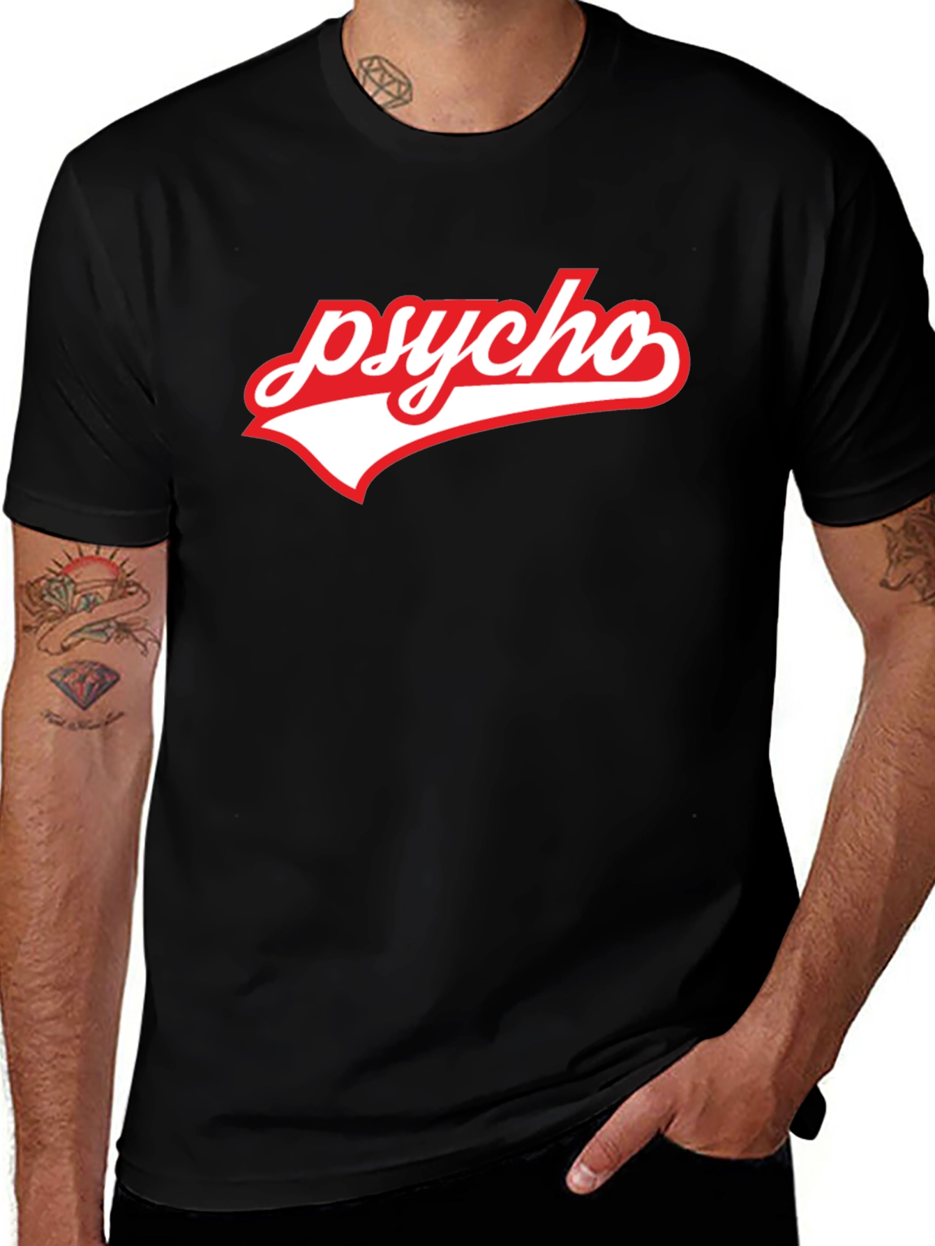 Variant 2 of Psycho Graphic Tee - Casual Black T-Shirt