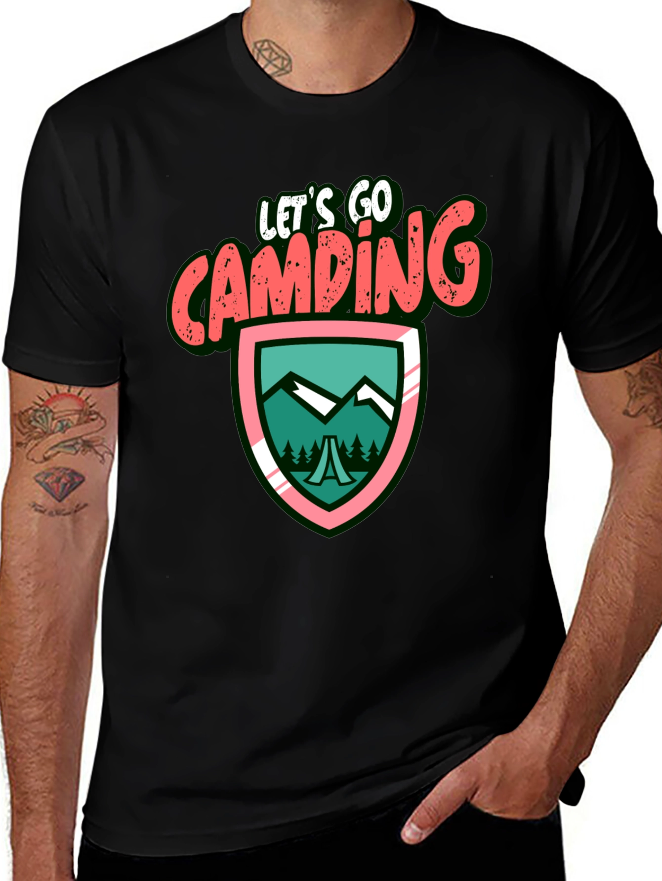 Variant 6 of Let's Go Camping Graphic Tee - Adventure Ready!