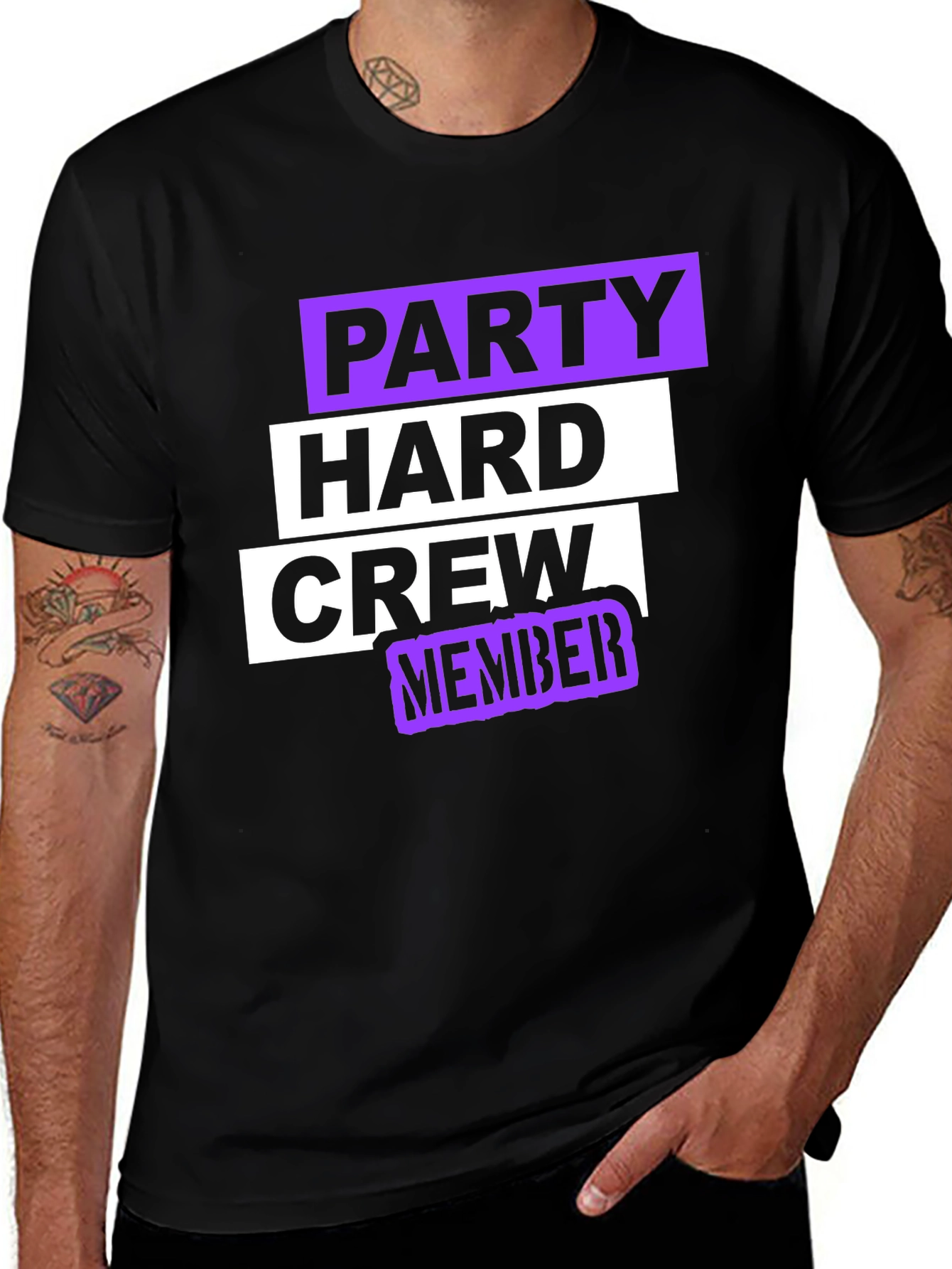 Variant 6 of Party Hard Crew Member T-Shirt - Black