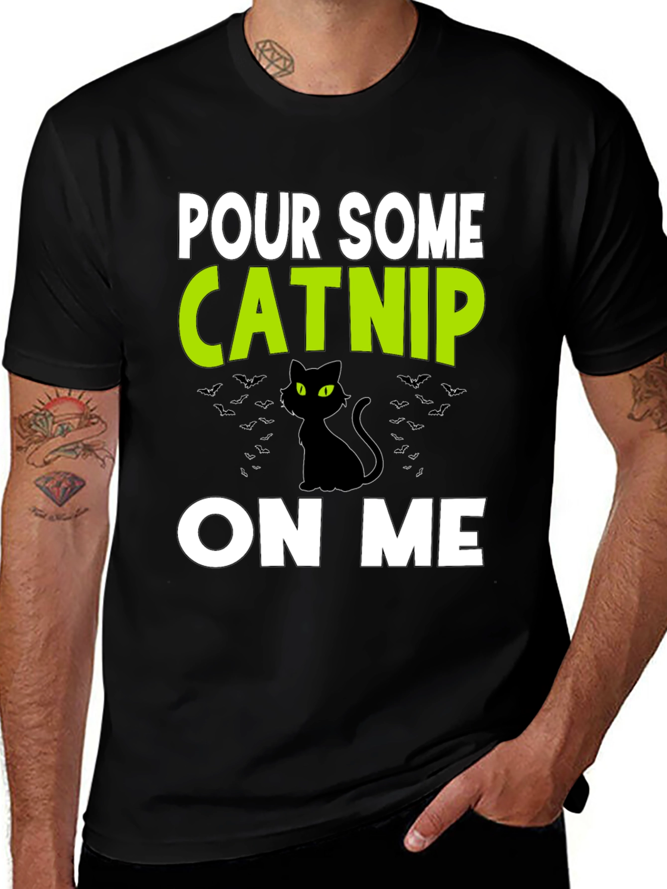 Variant 15 of Pour Some Catnip On Me Black T-Shirt