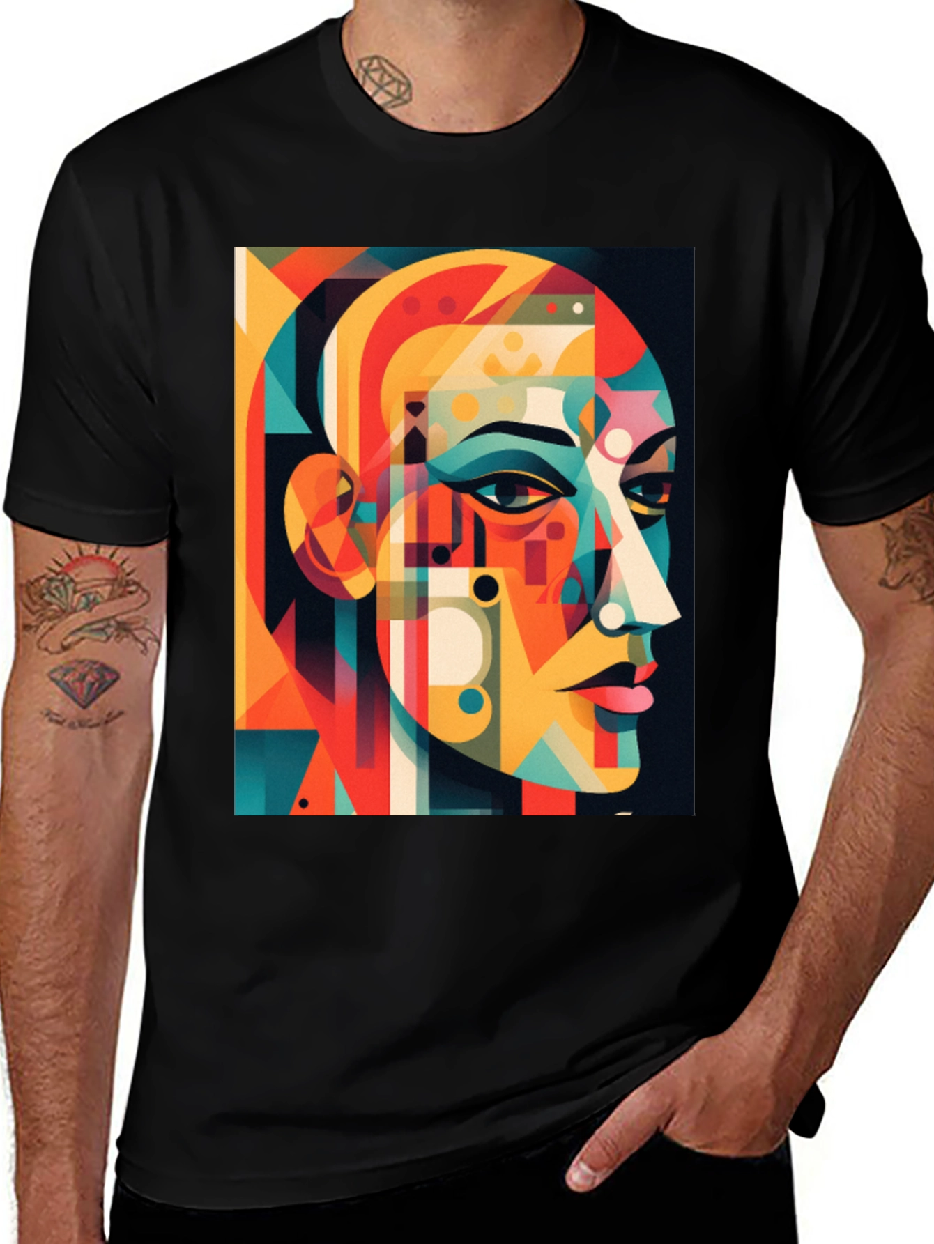 Variant 11 of Abstract Geometric Portrait T-Shirt