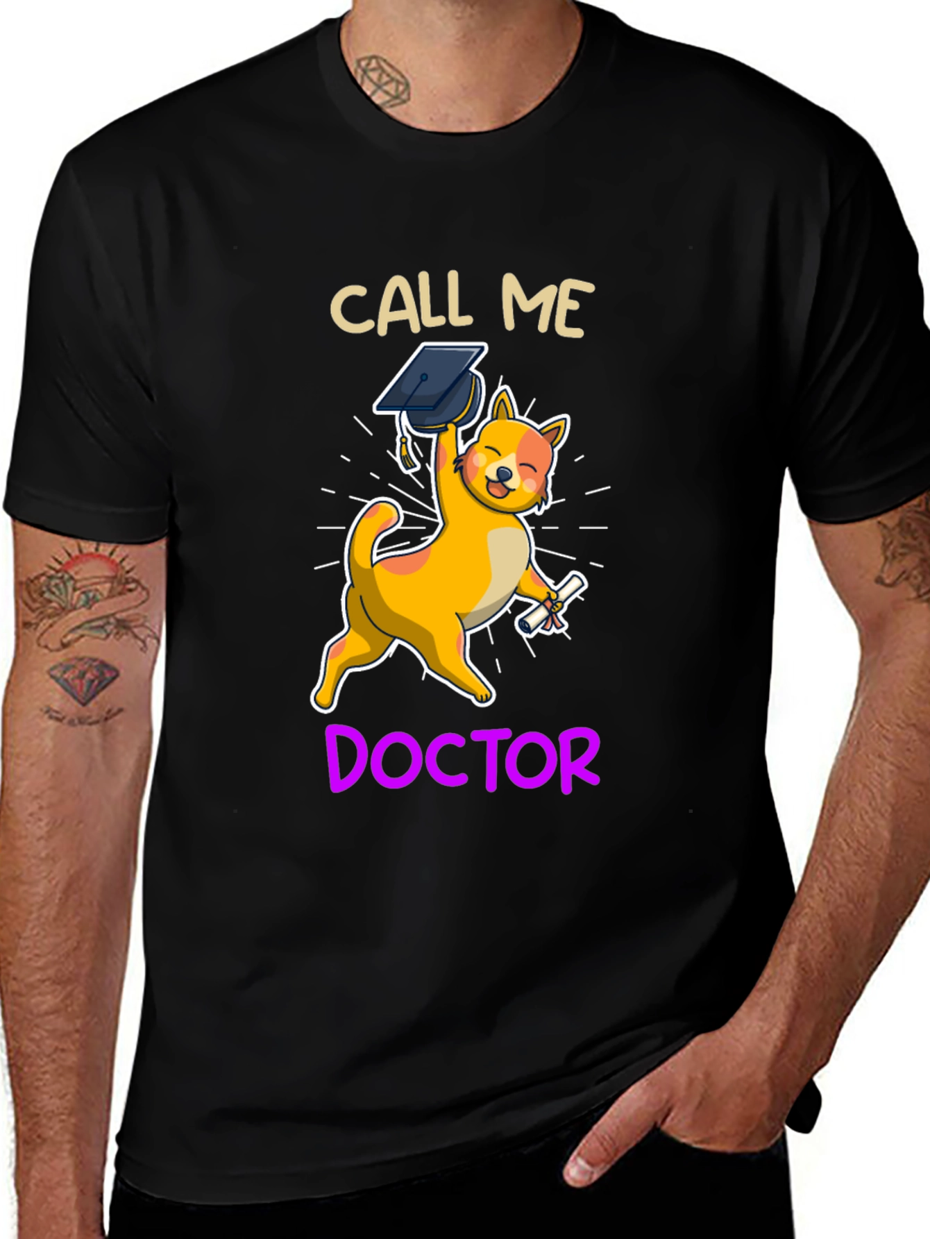 Variant 28 of Call Me Doctor Graduation Cat T-Shirt