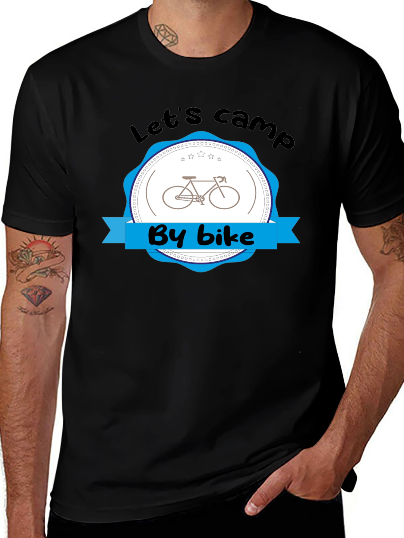 Variant 20 of Let's Camp By Bike Black T-Shirt