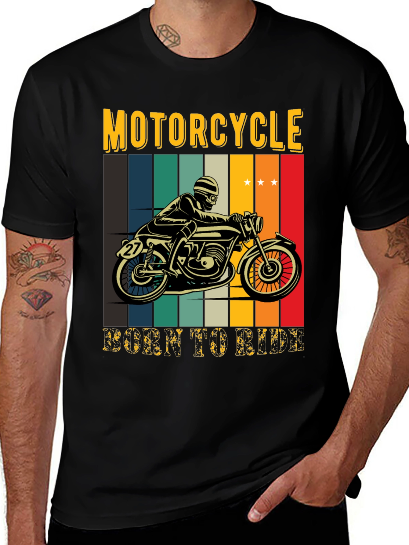 Variant 23 of Motorcycle Born To Ride Graphic Tee