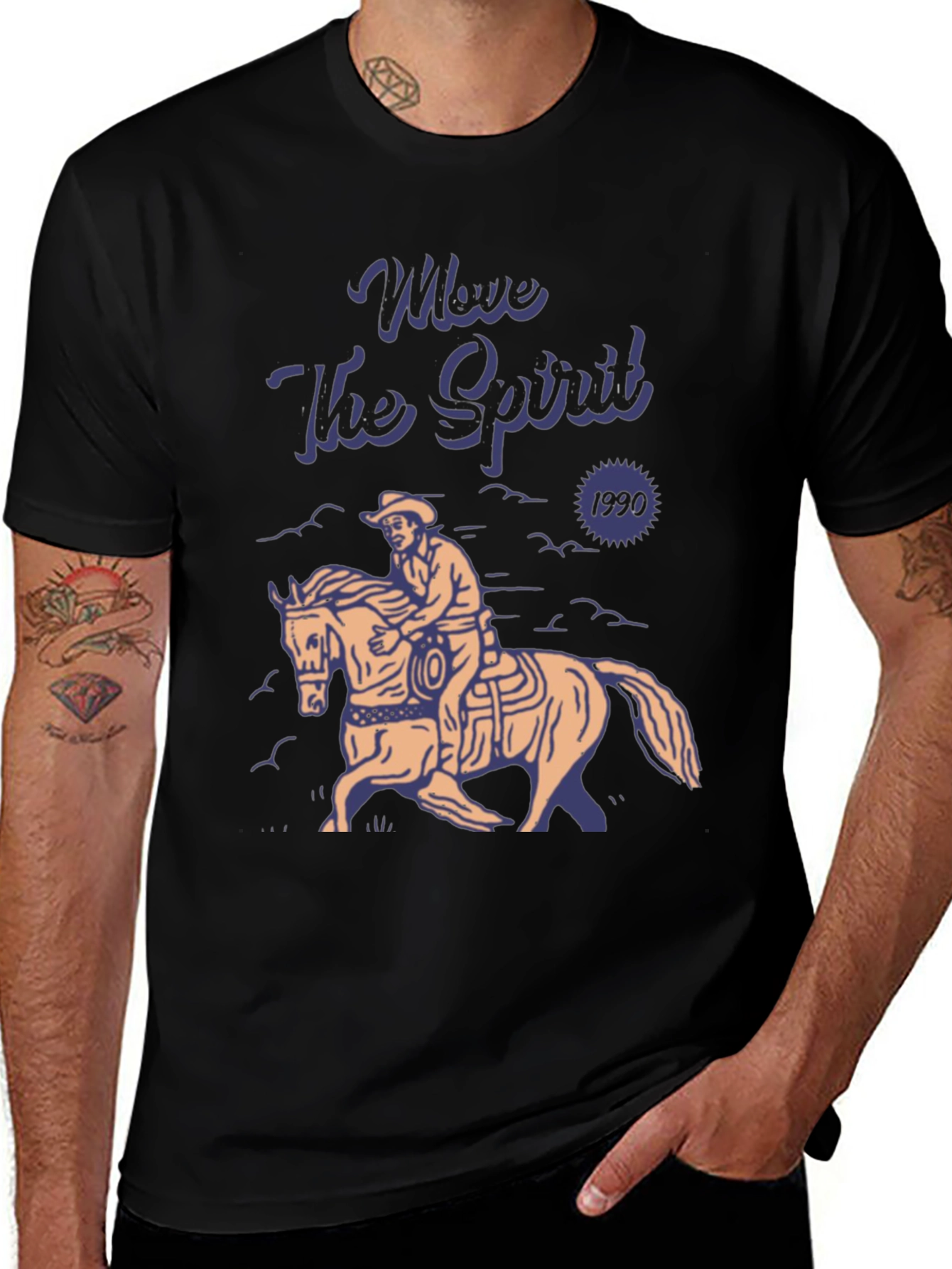 Move the Spirit T-Shirt - Vintage Cowboy Rider