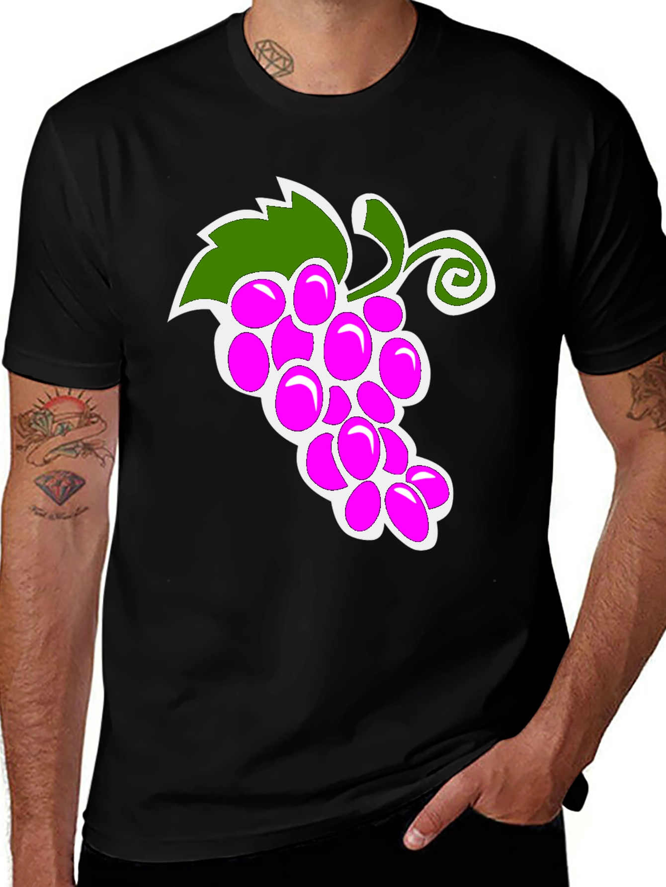 Variant 7 of Grapes Graphic T-Shirt, Fruit Design Tee