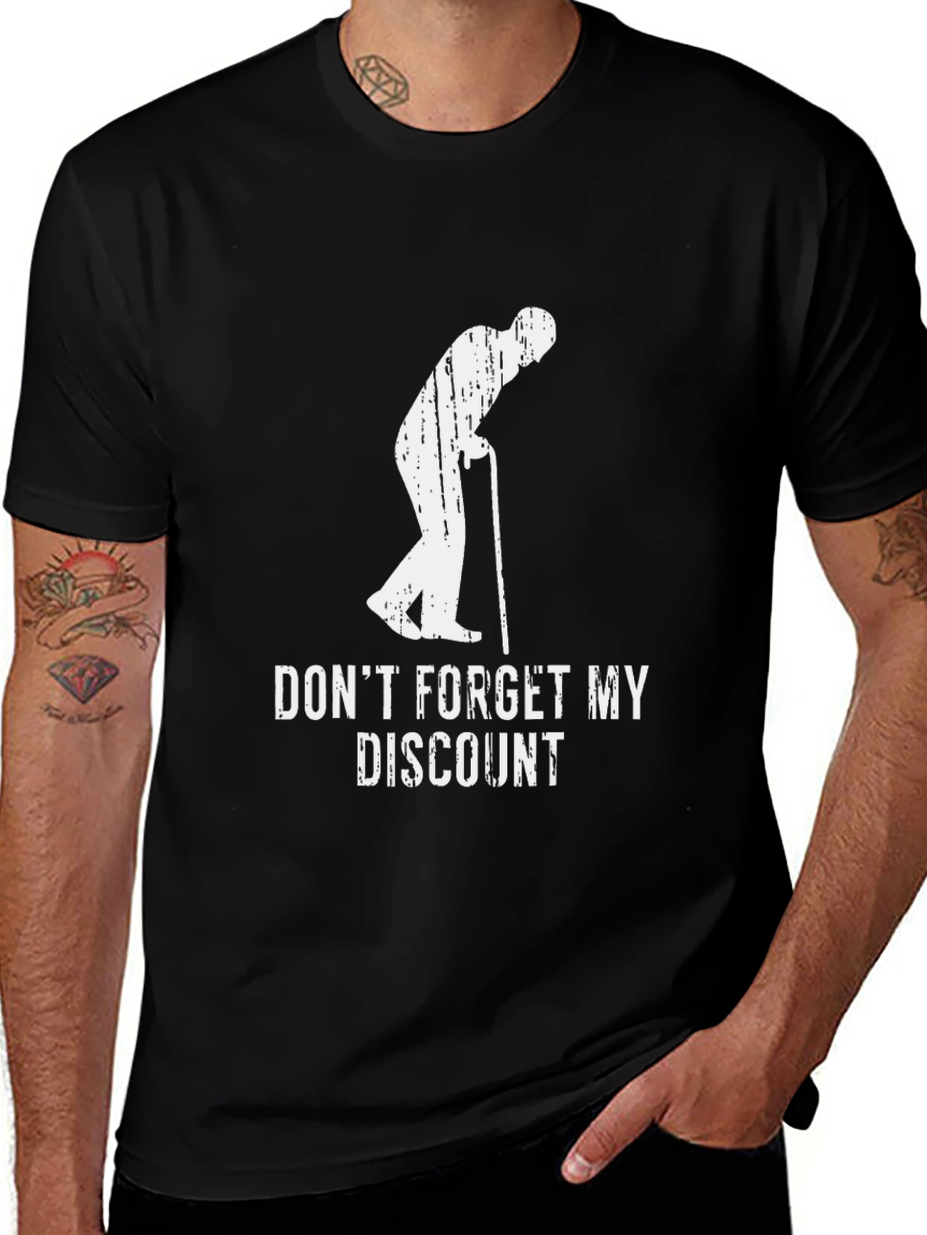 Variant 25 of Funny Senior Discount Black T-Shirt