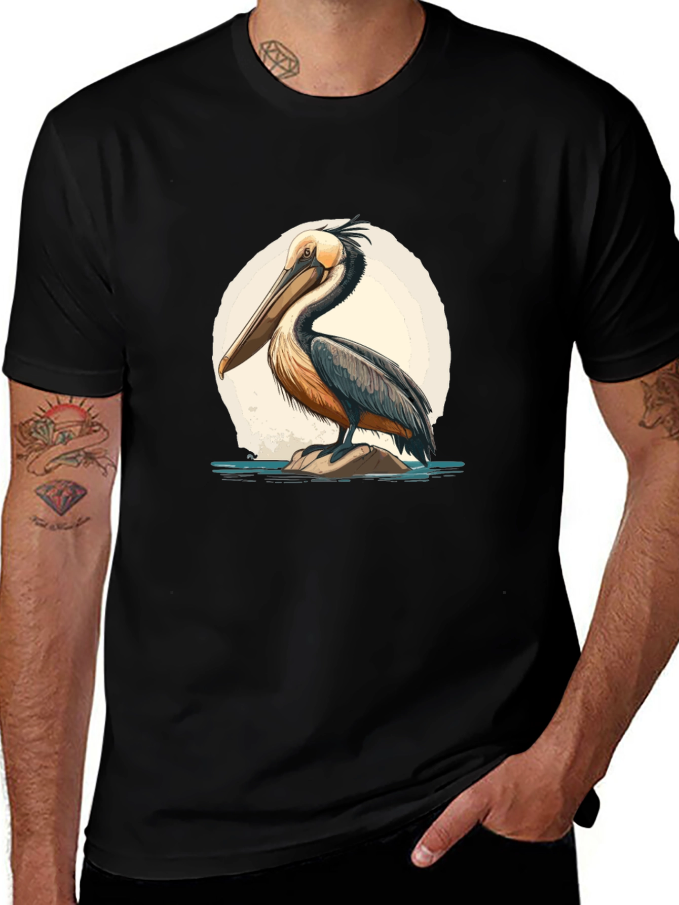 Variant 12 of Pelican Graphic Tee - Unique Bird Design