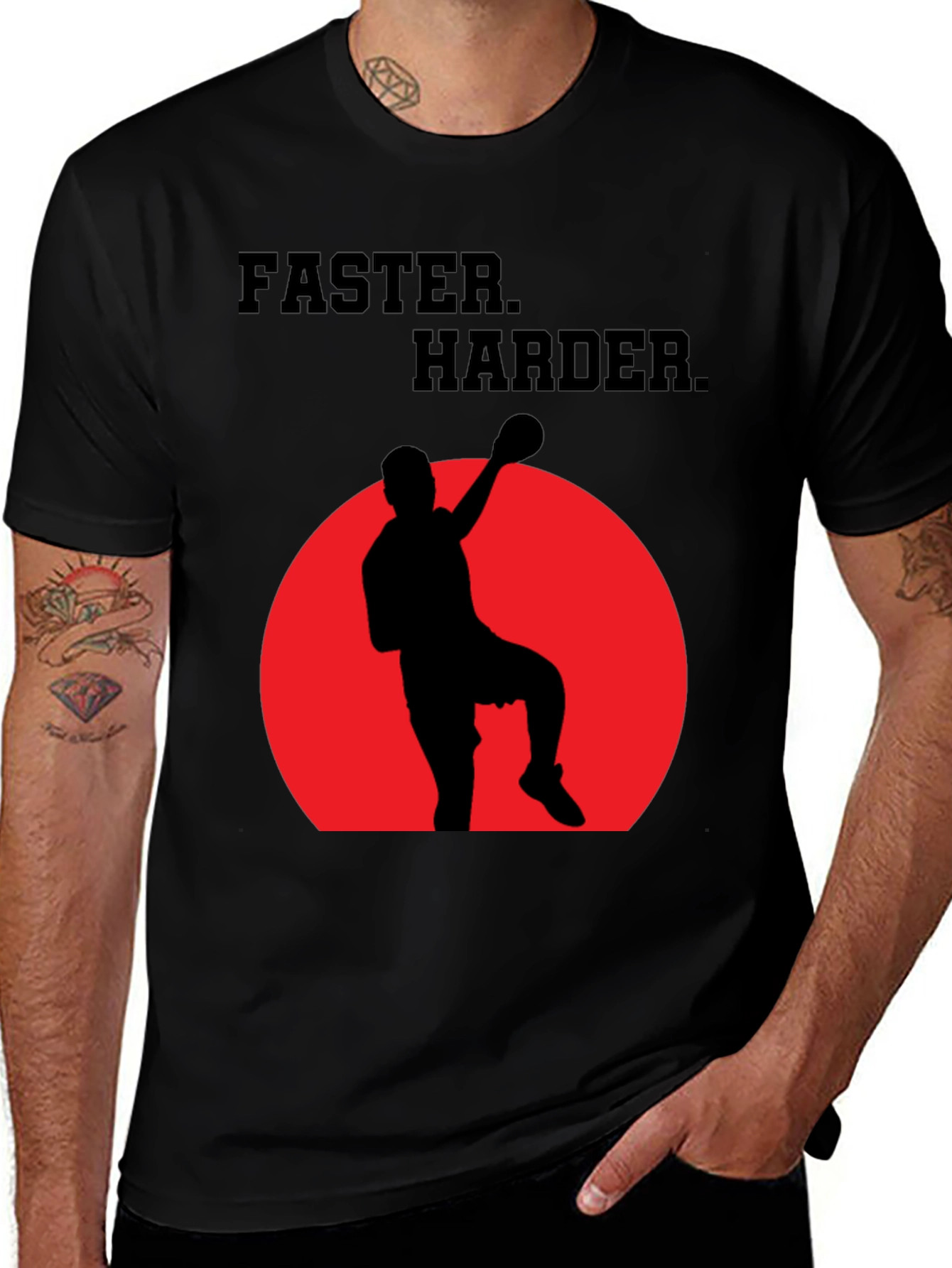 Variant 13 of Faster Harder T-Shirt: Sporty Graphic Tee for Men