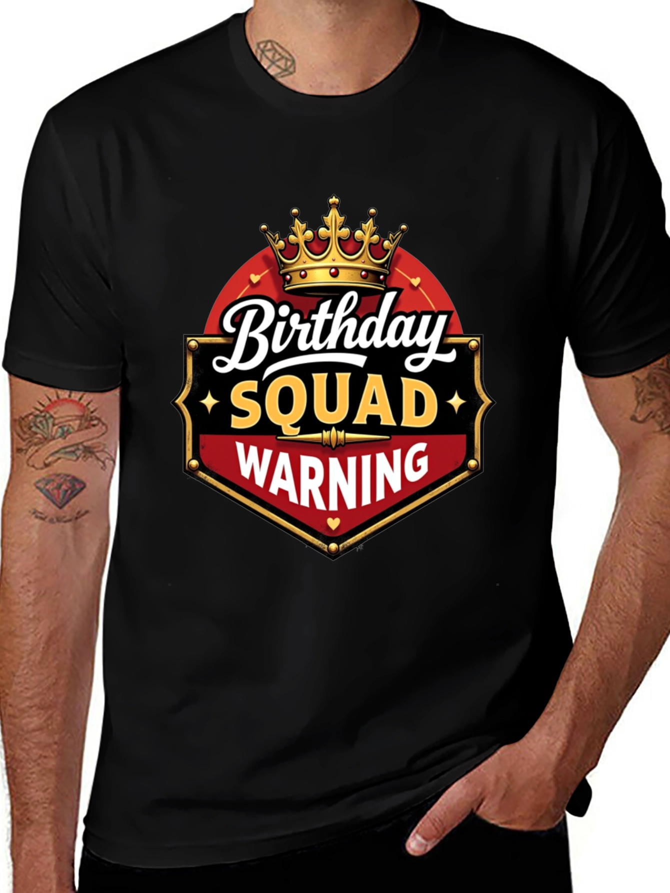 Variant 25 of Birthday Squad Warning T-Shirt