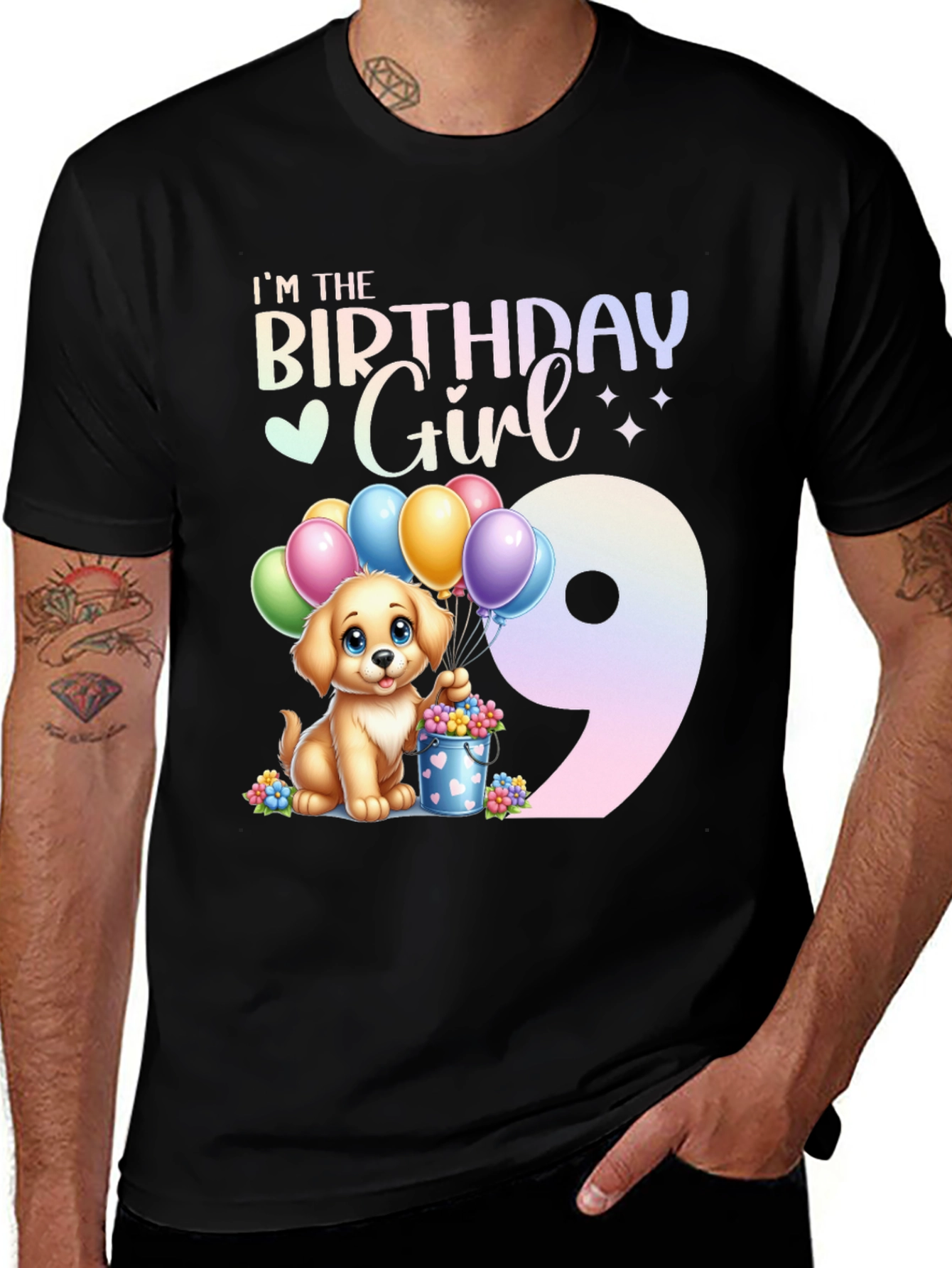 Variant 18 of Birthday Girl Puppy 9th Birthday T-Shirt