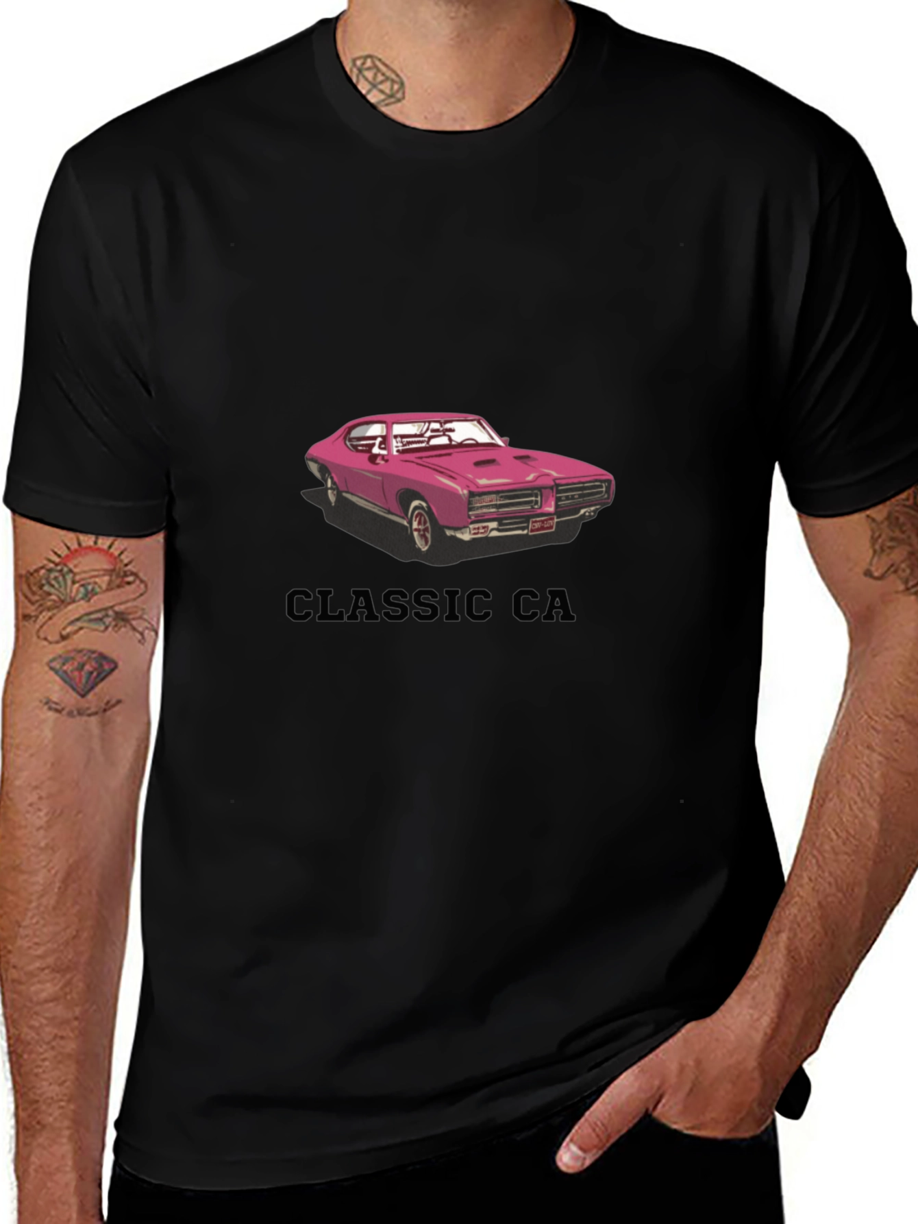 Variant 27 of Classic Car T-Shirt - Black Cotton Blend