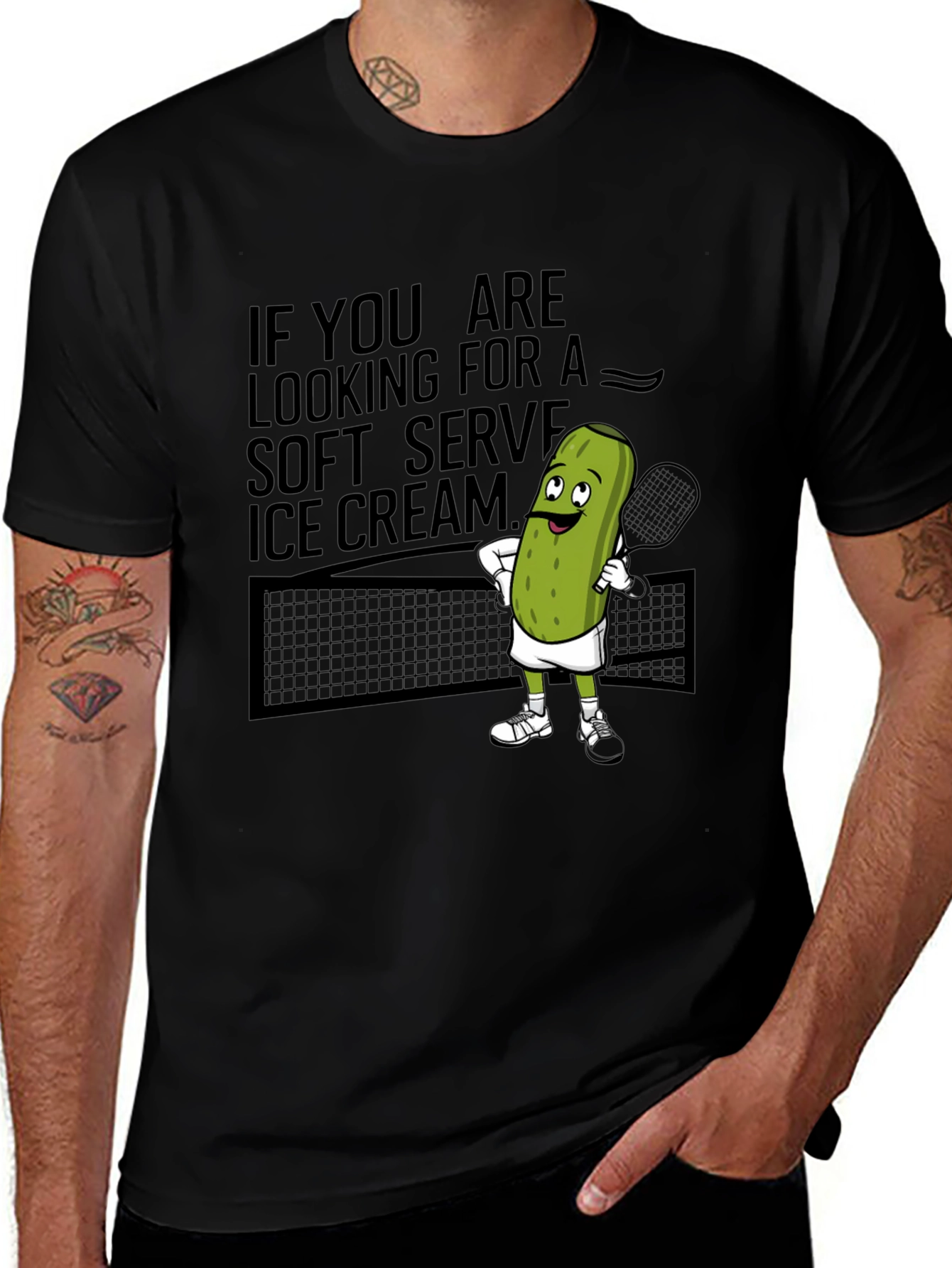 Variant 24 of Pickle Tennis Player T-Shirt: Soft Serve Humor
