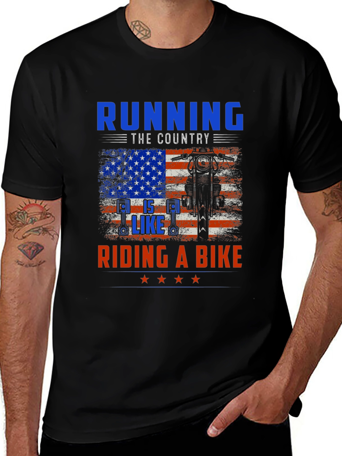 Black Running the Country is Like Riding a Bike Graphic Tee main image