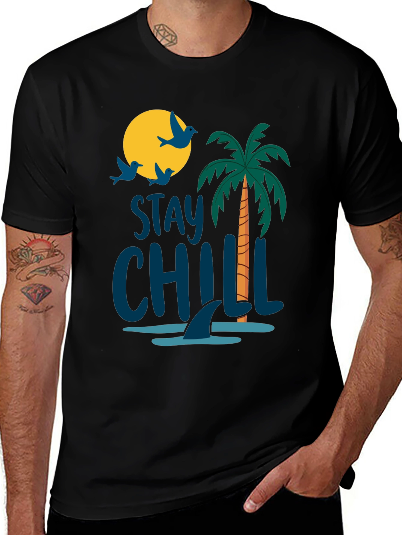 Variant 19 of Stay Chill Black Graphic T-Shirt