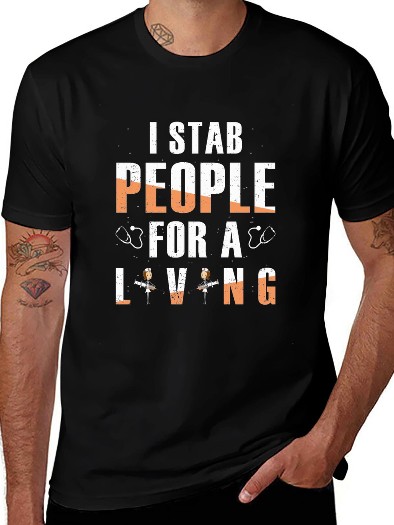 I Stab People For A Living Nurse T-Shirt