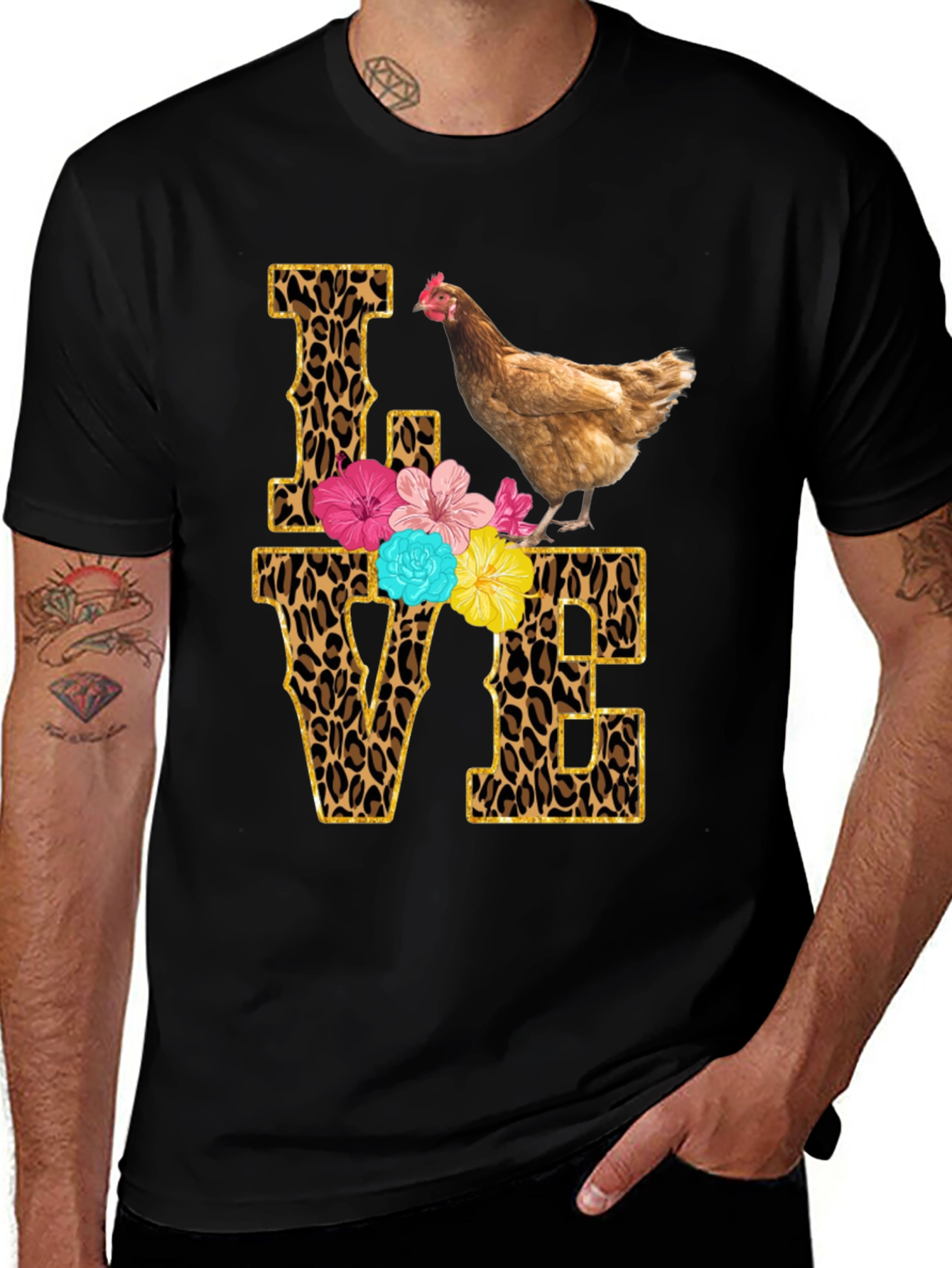Variant 22 of Chicken Love T-Shirt - Leopard Print