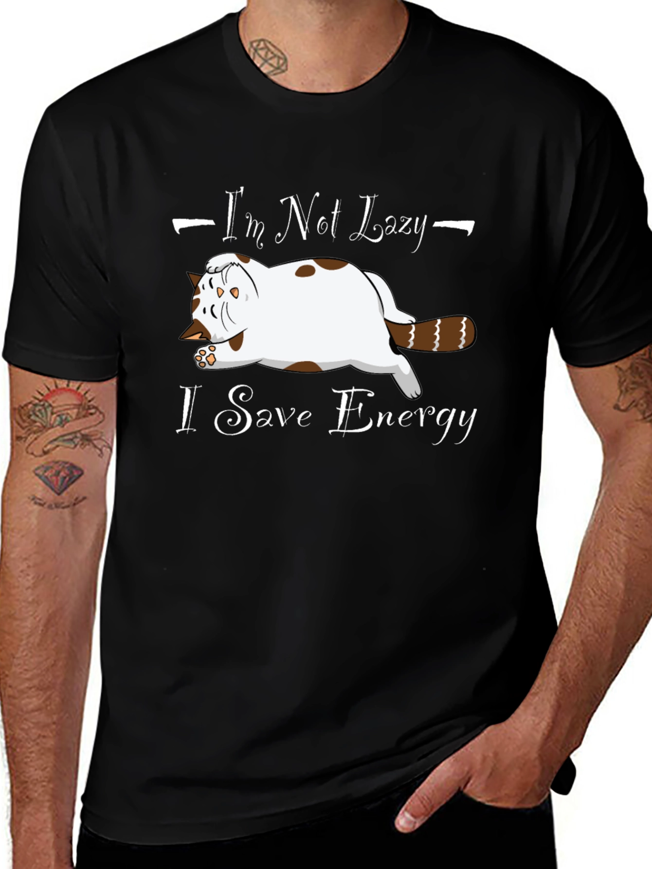 Variant 9 of Lazy Cat T-Shirt - Funny Cat Lover Tee