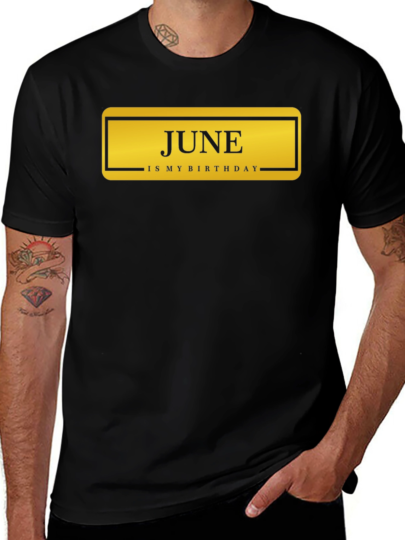 Black June Birthday T-Shirt - Black Graphic Tee main image