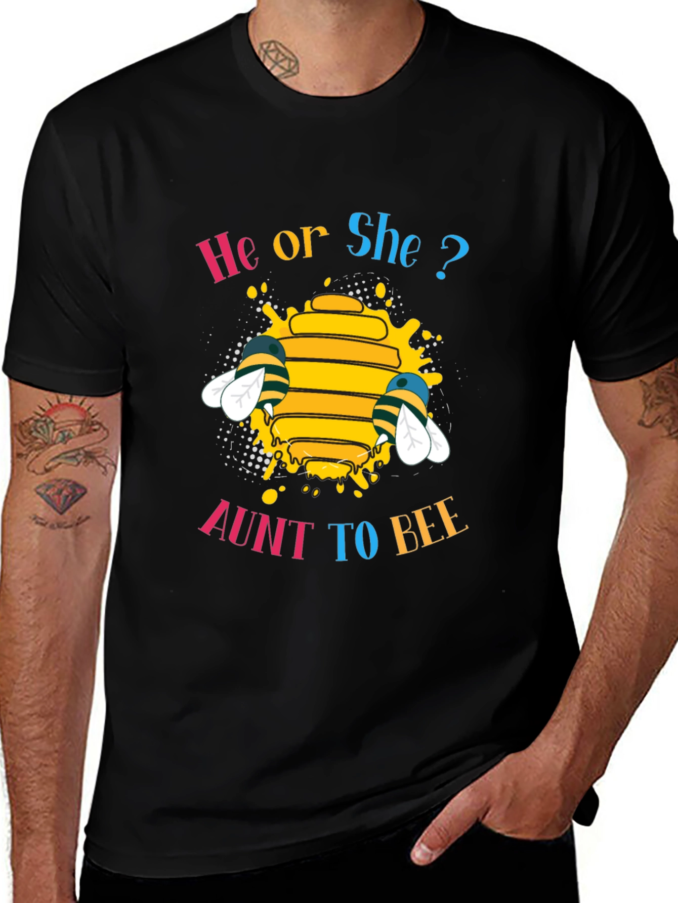Variant 29 of He or She? Aunt to Bee Gender Reveal T-Shirt