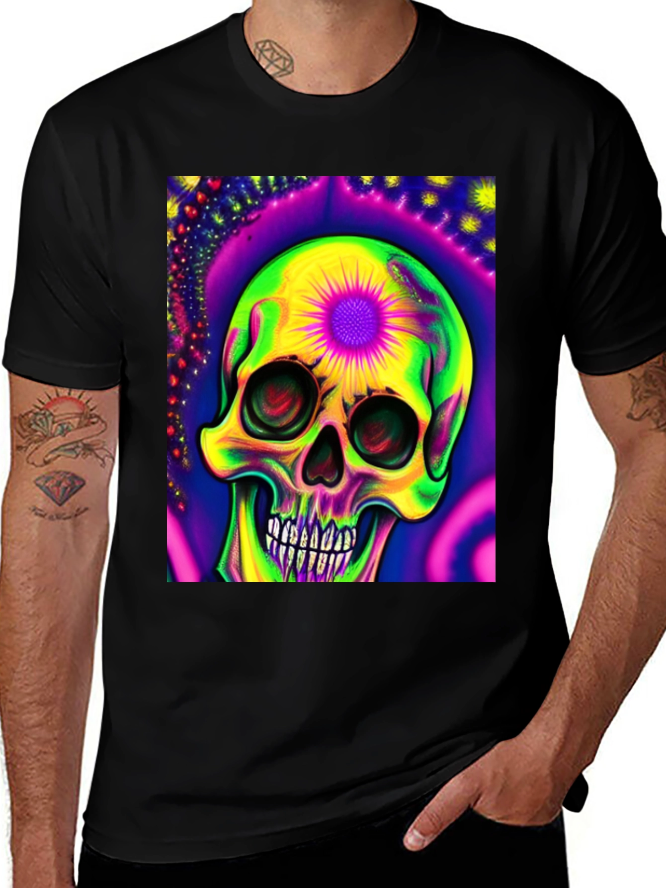 Psychedelic Skull Graphic T-Shirt