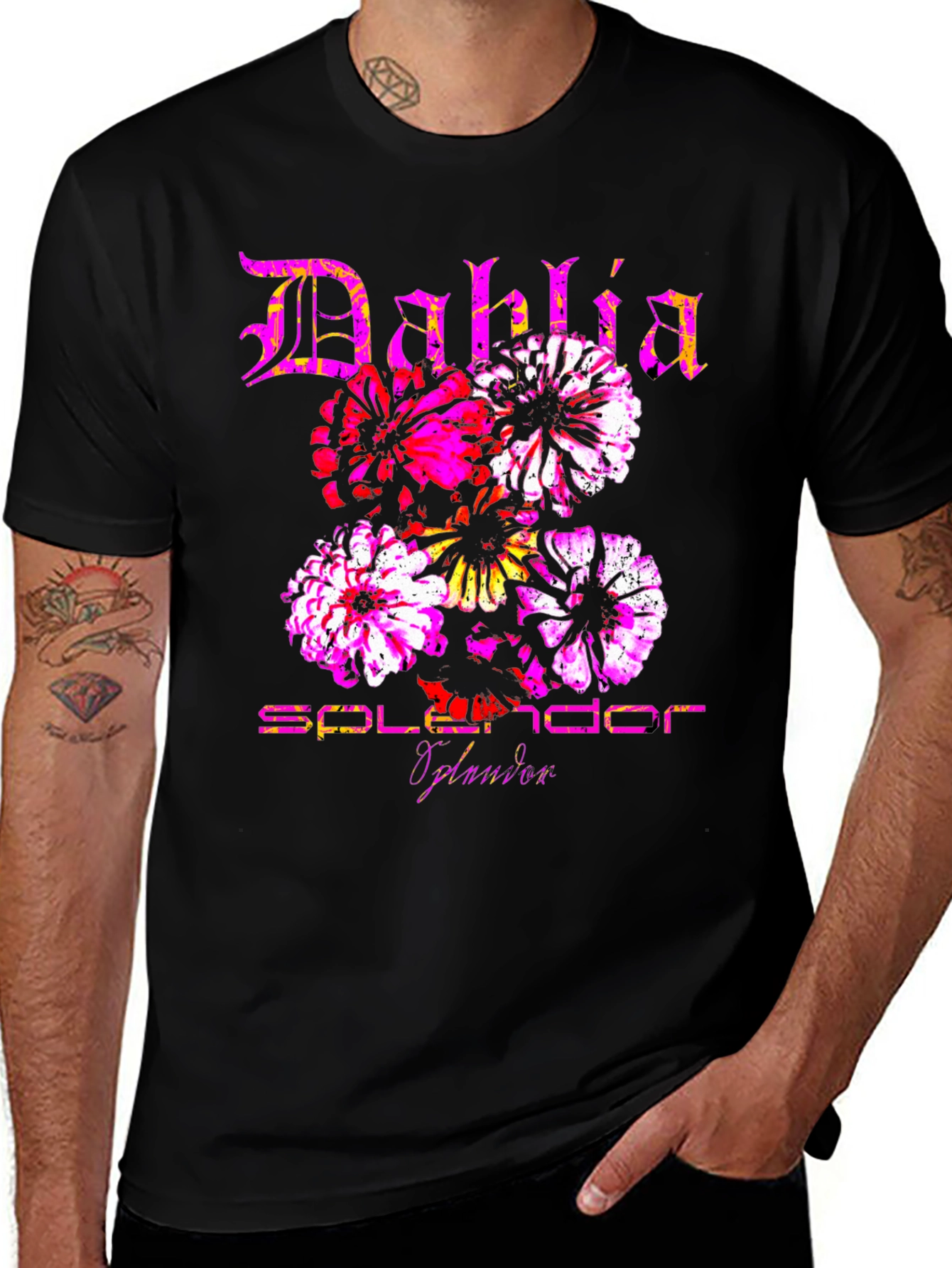 Variant 20 of Dahlia Splendor Black T-Shirt