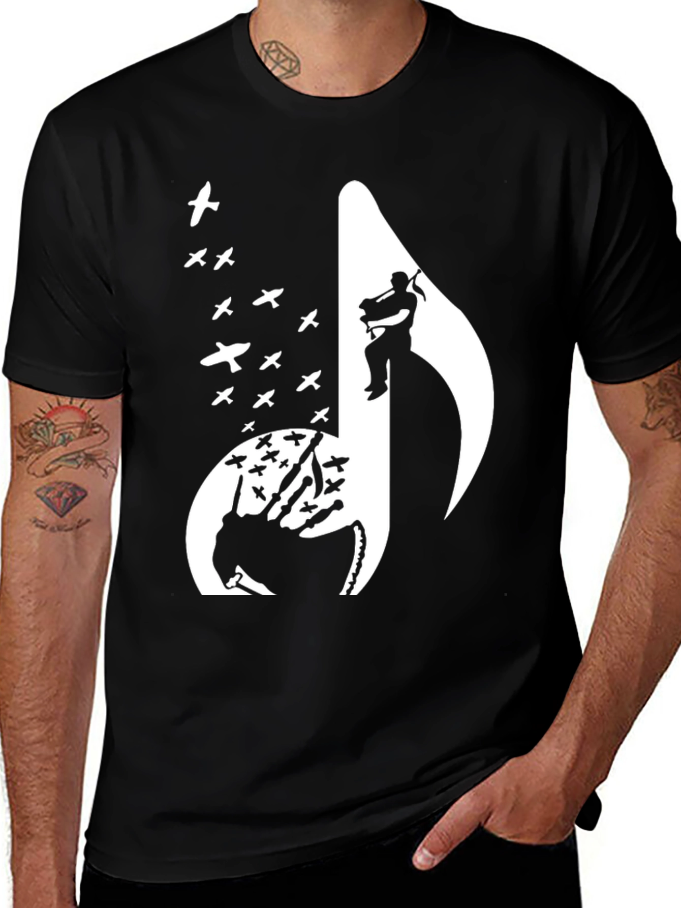 Variant 12 of Bagpipe Musician Silhouette T-Shirt