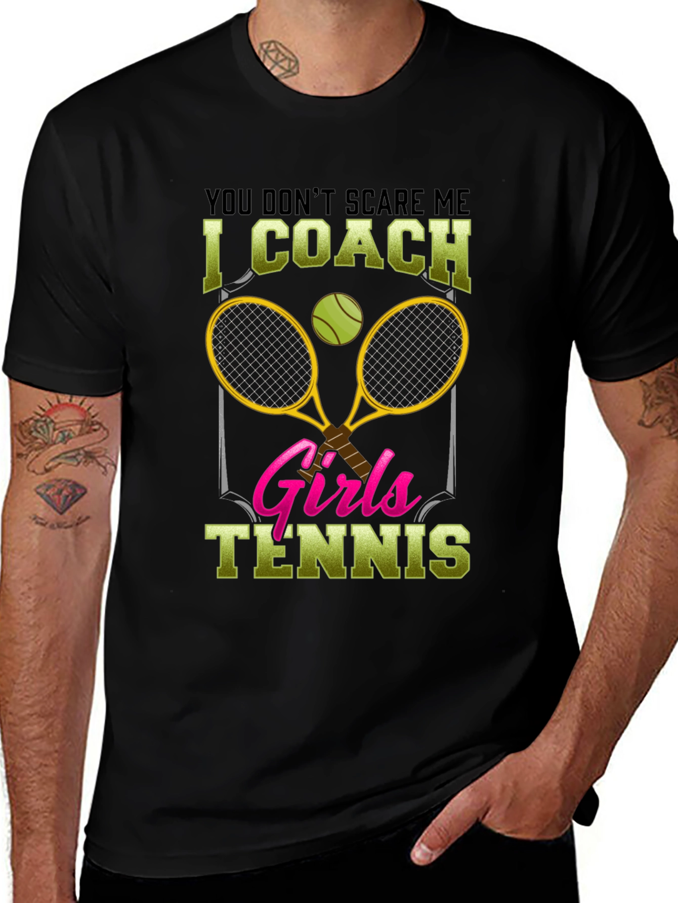 Variant 20 of Funny Tennis Coach T-Shirt - Girls Tennis Design