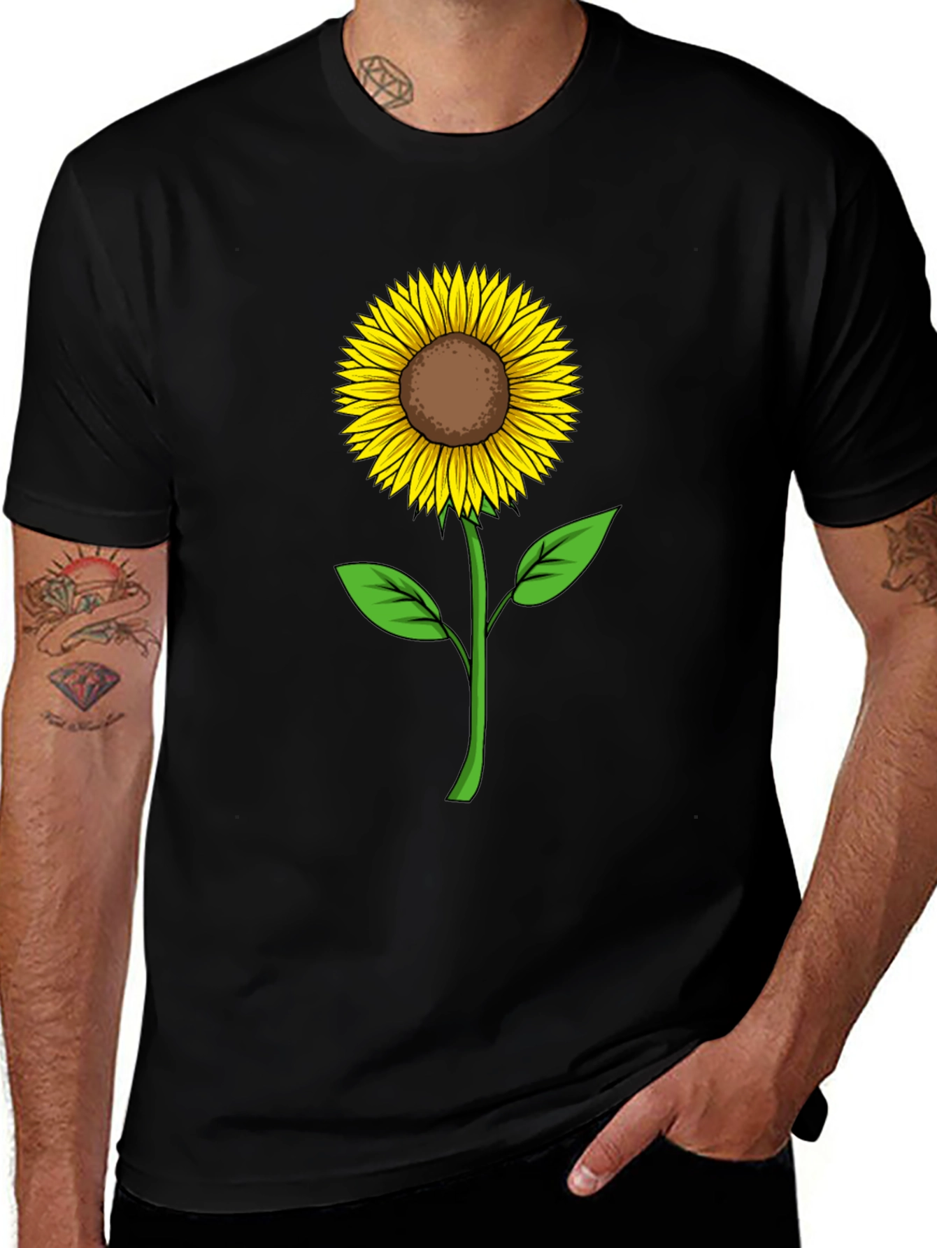 Variant 15 of Sunflower Graphic Print Black T-Shirt