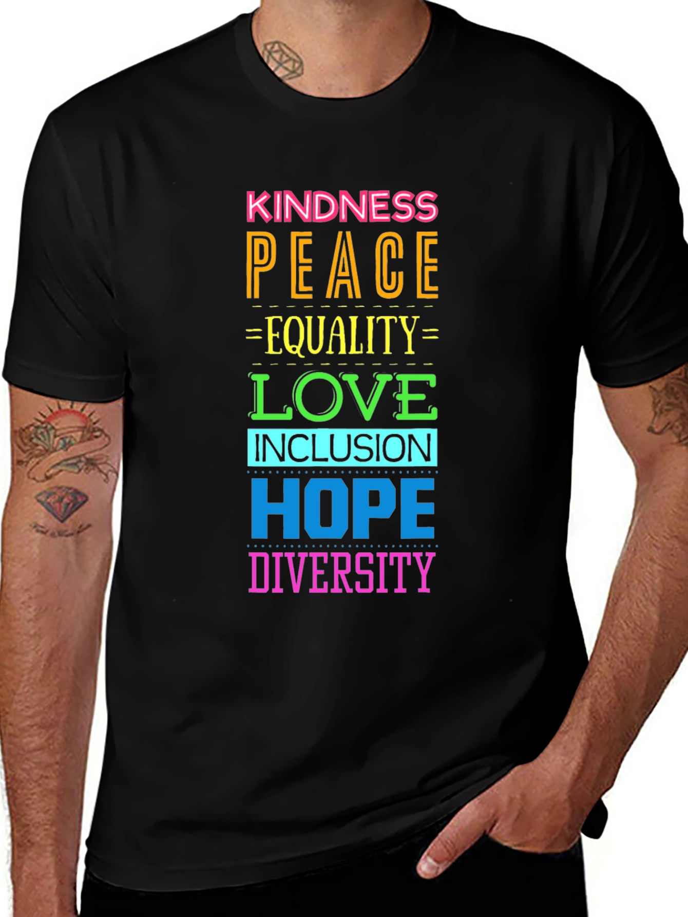 Variant 5 of Kindness Peace Love Equality Hope Diversity T-Shirt