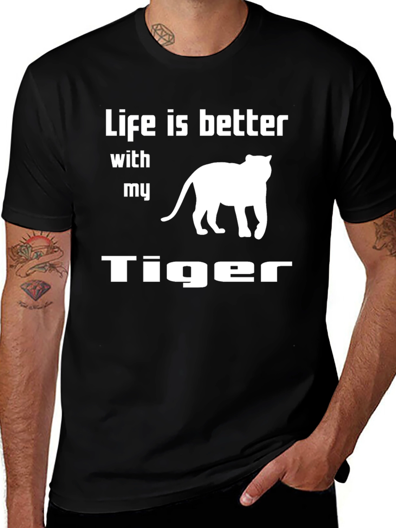 Black Life is Better With My Tiger Graphic Tee main image