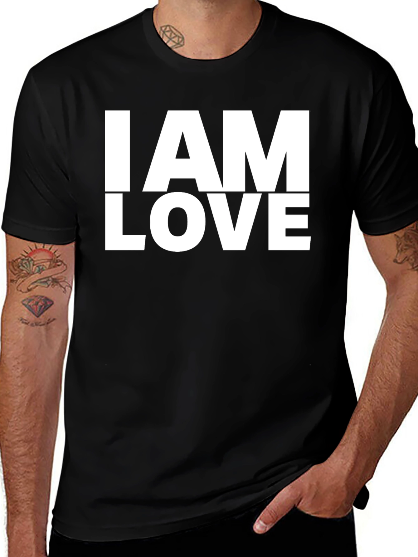Variant 10 of I AM LOVE Black Graphic T-Shirt