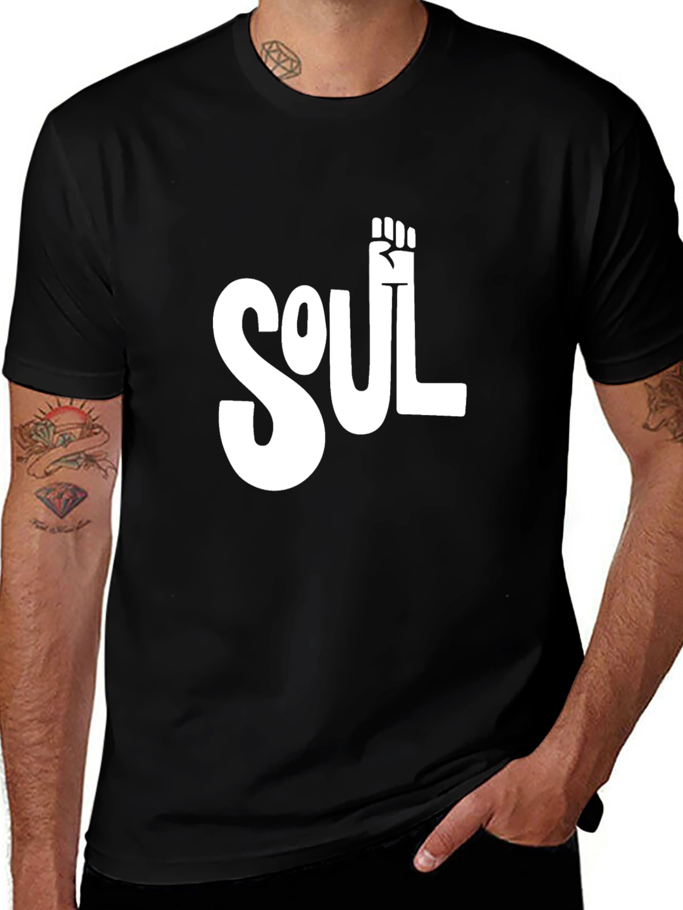 Variant 13 of Soul Fist Graphic Tee - Black Cotton Blend