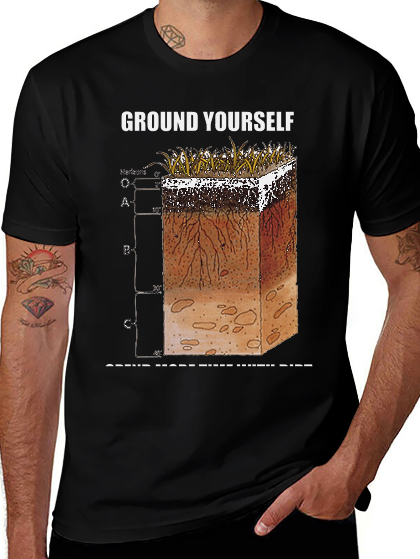 Variant 6 of Ground Yourself Soil Layers Graphic T-Shirt