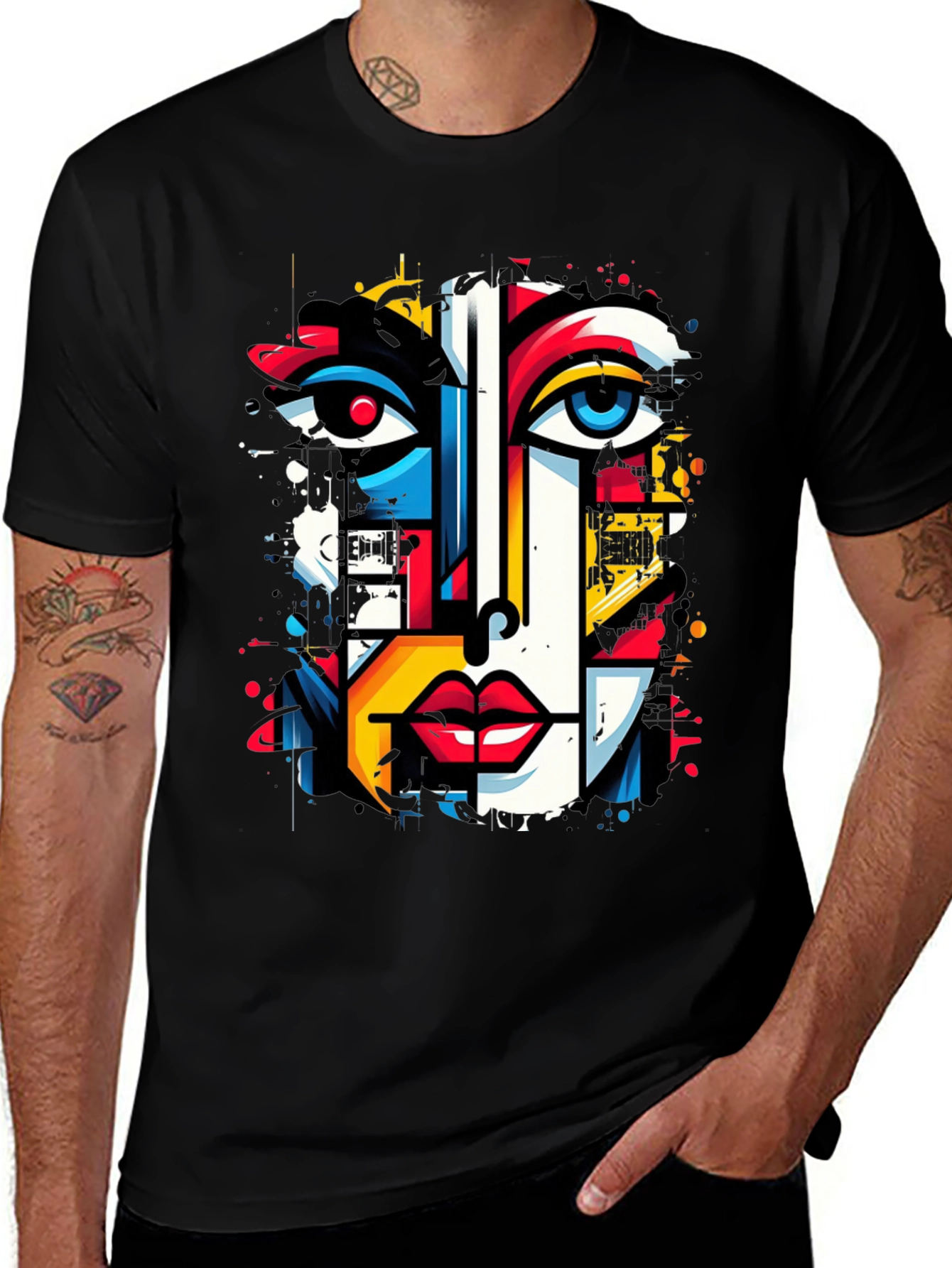 Variant 28 of Abstract Face Art T-Shirt - Modern Graphic Tee