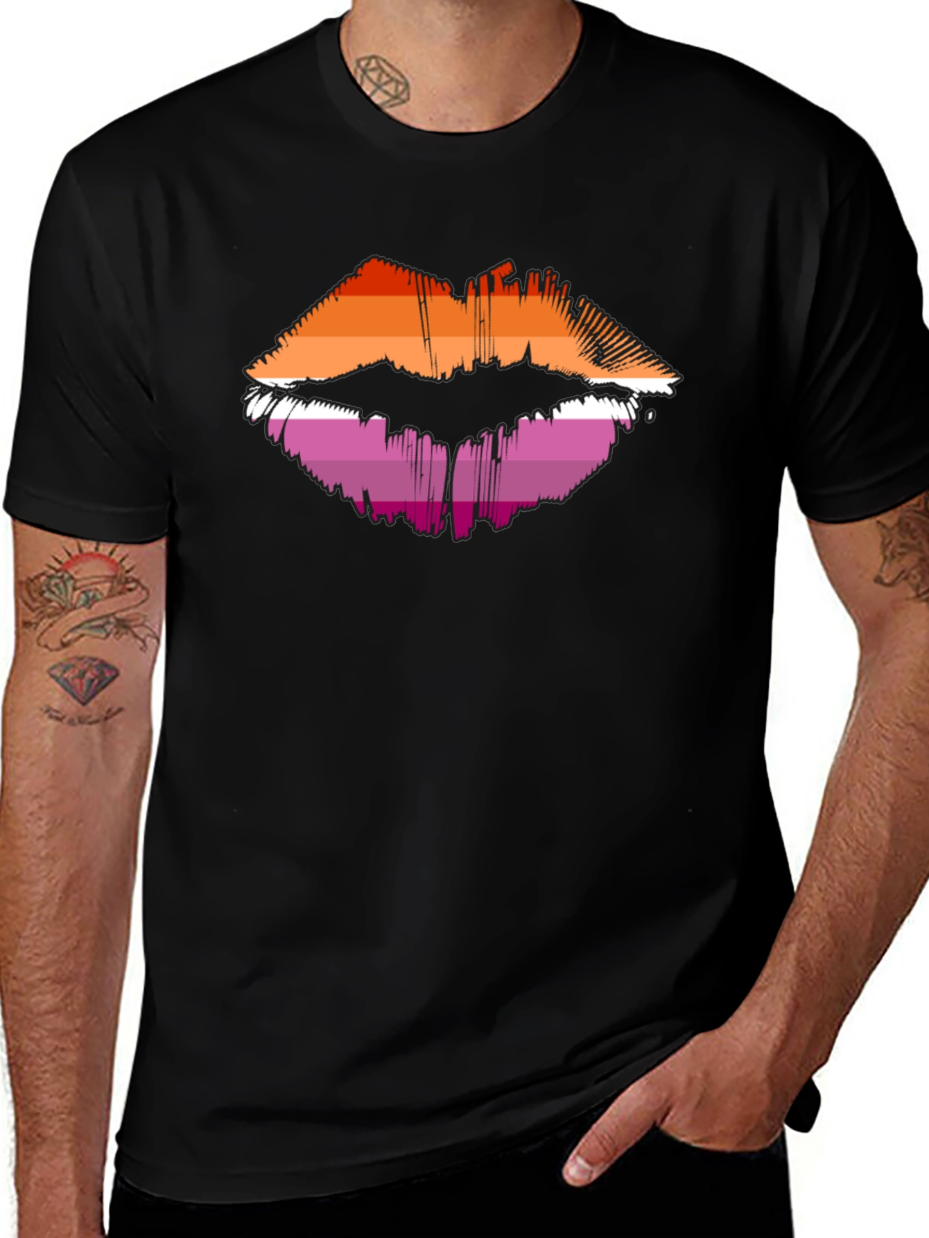 Variant 10 of Lesbian Pride Lips Graphic Tee