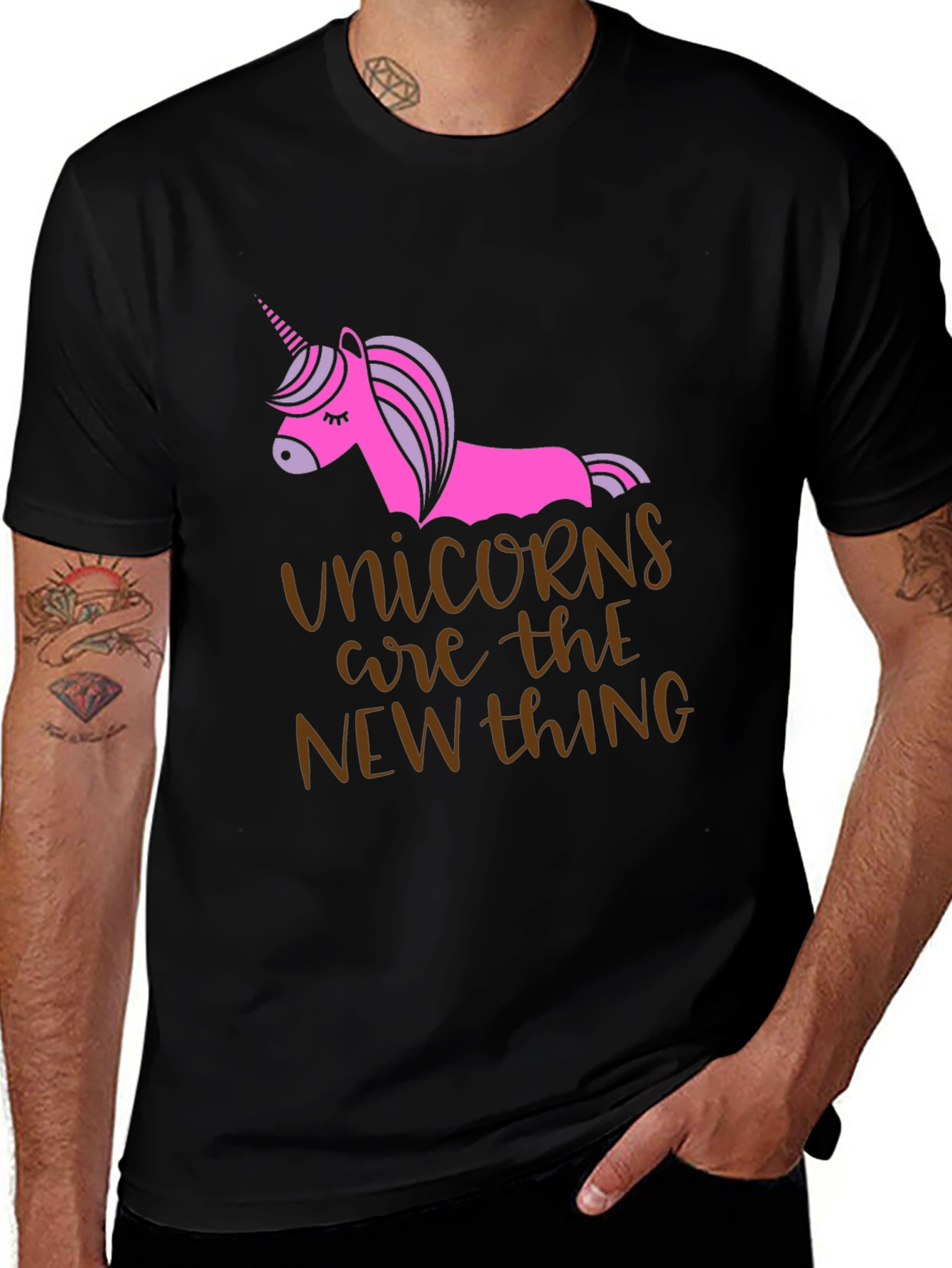 Variant 18 of Unicorns Are The New Thing Black T-Shirt