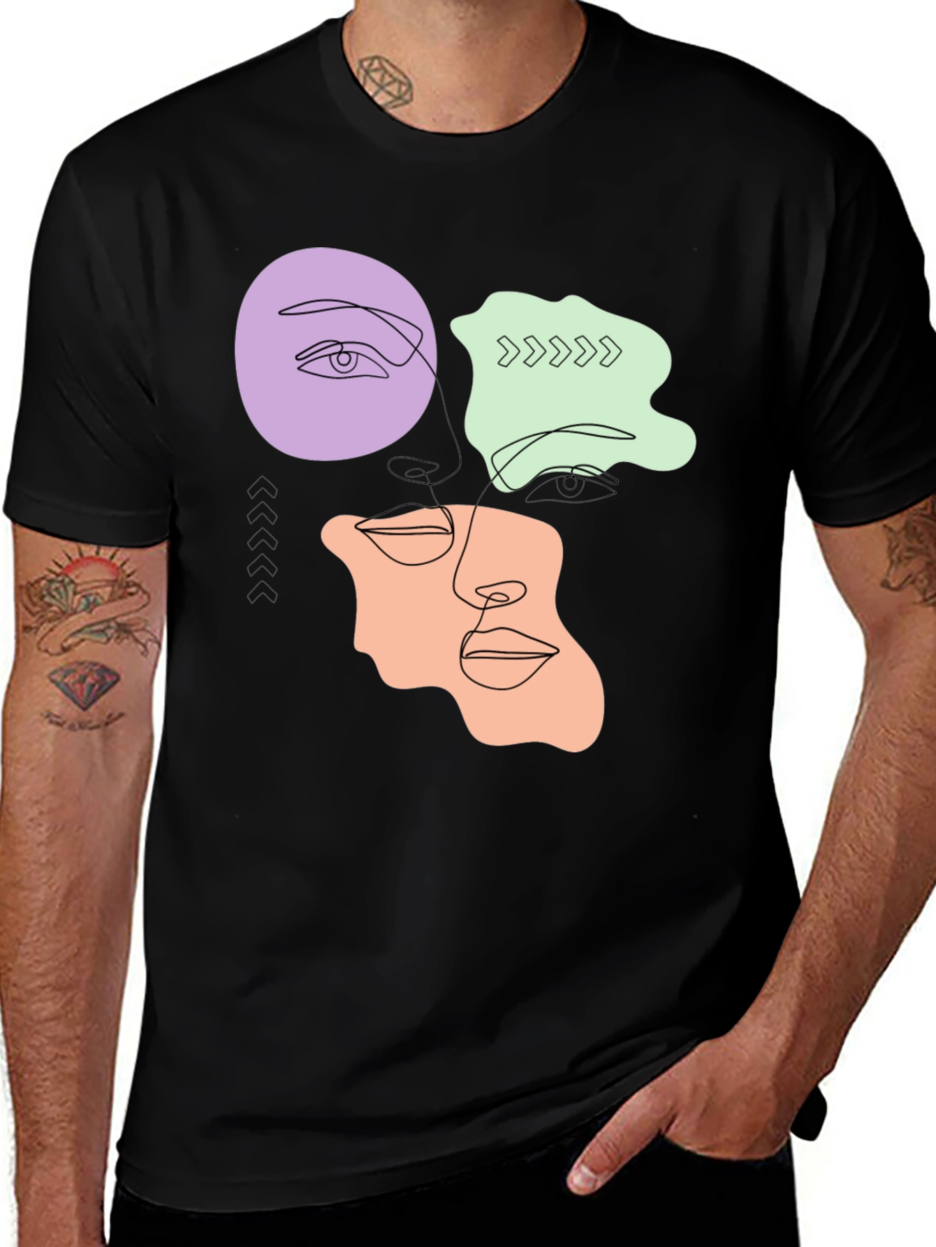 Variant 21 of Abstract Face Line Art T-Shirt - Modern Graphic Tee