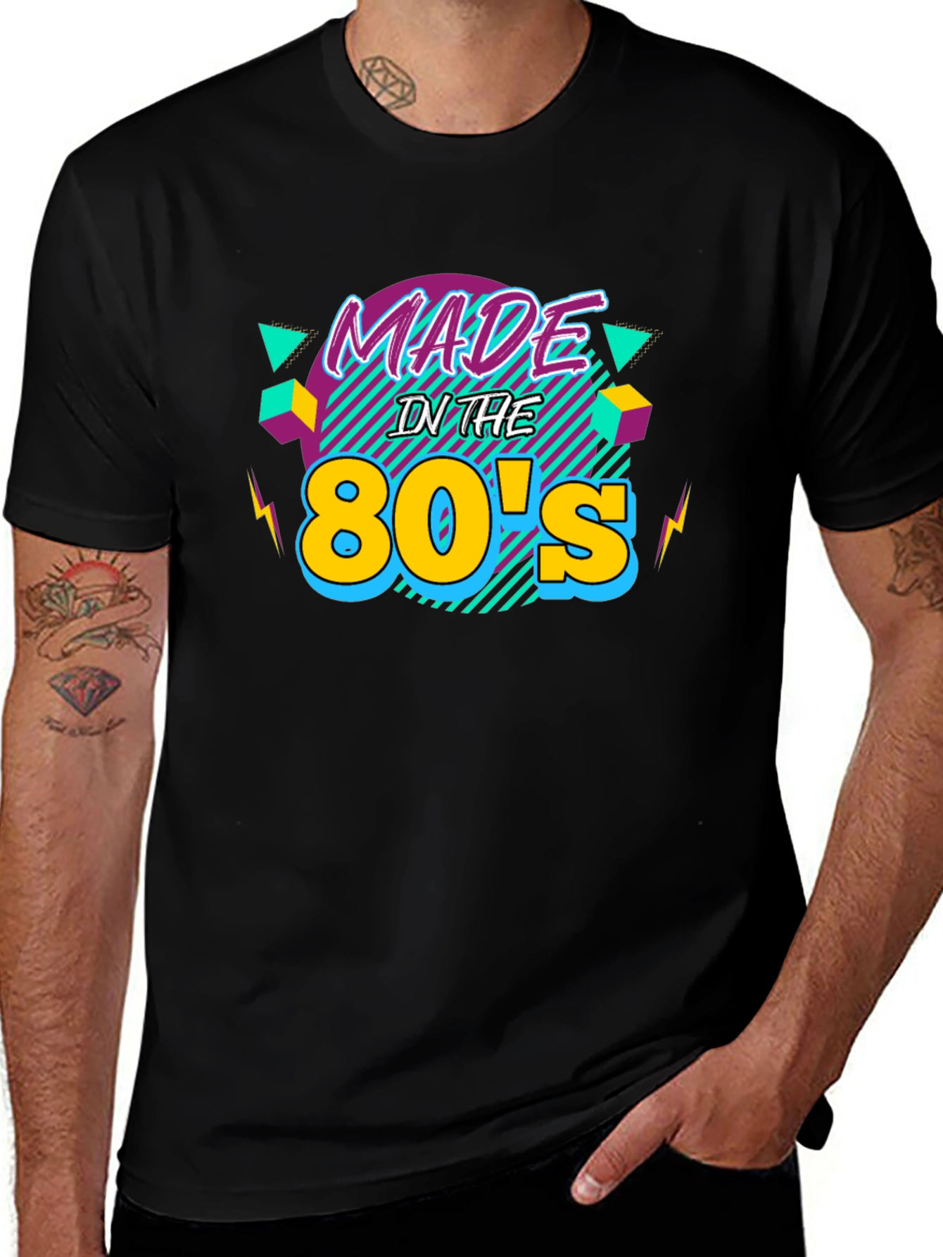 Variant 16 of Retro 'Made in the 80's' Black T-Shirt