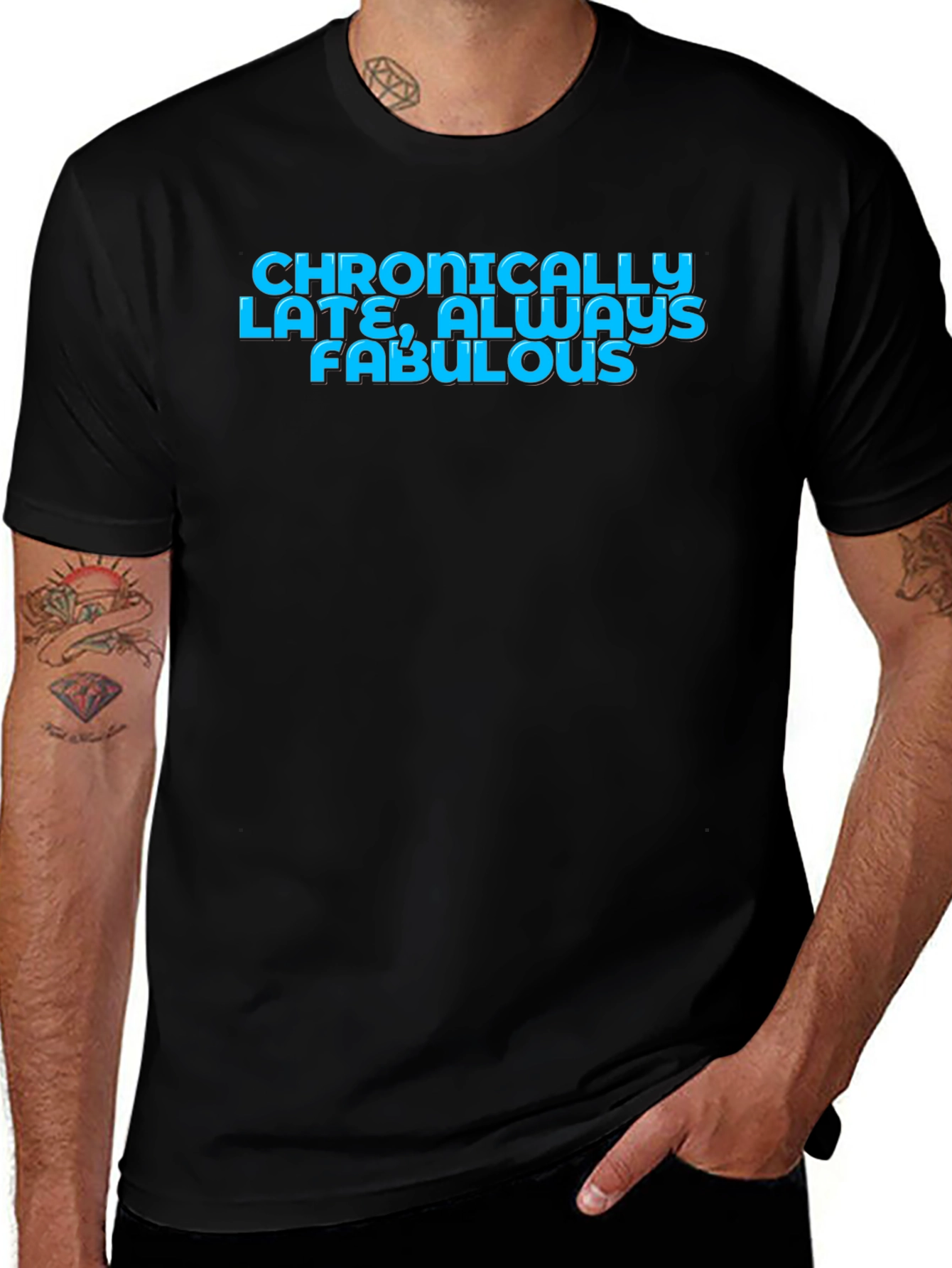 Variant 4 of Chronically Late Fabulous Graphic Tee - Black