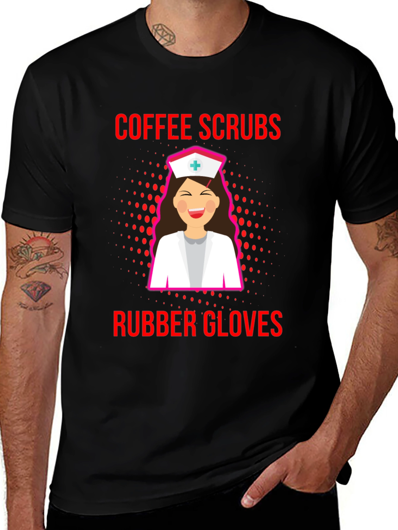 Variant 10 of Coffee Scrubs Rubber Gloves Nurse T-Shirt