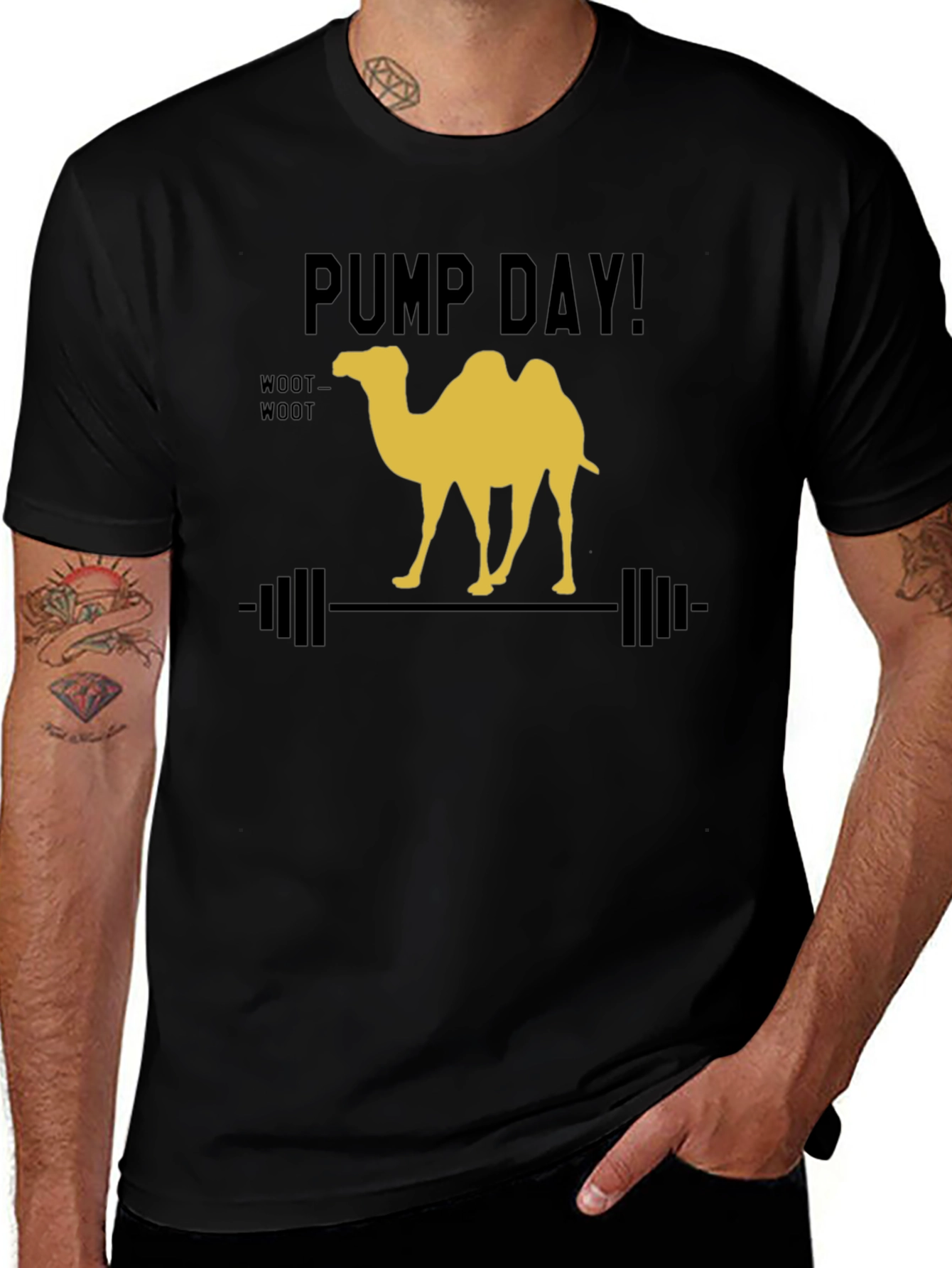 Variant 11 of Pump Day Camel Lifting Weights Graphic Tee