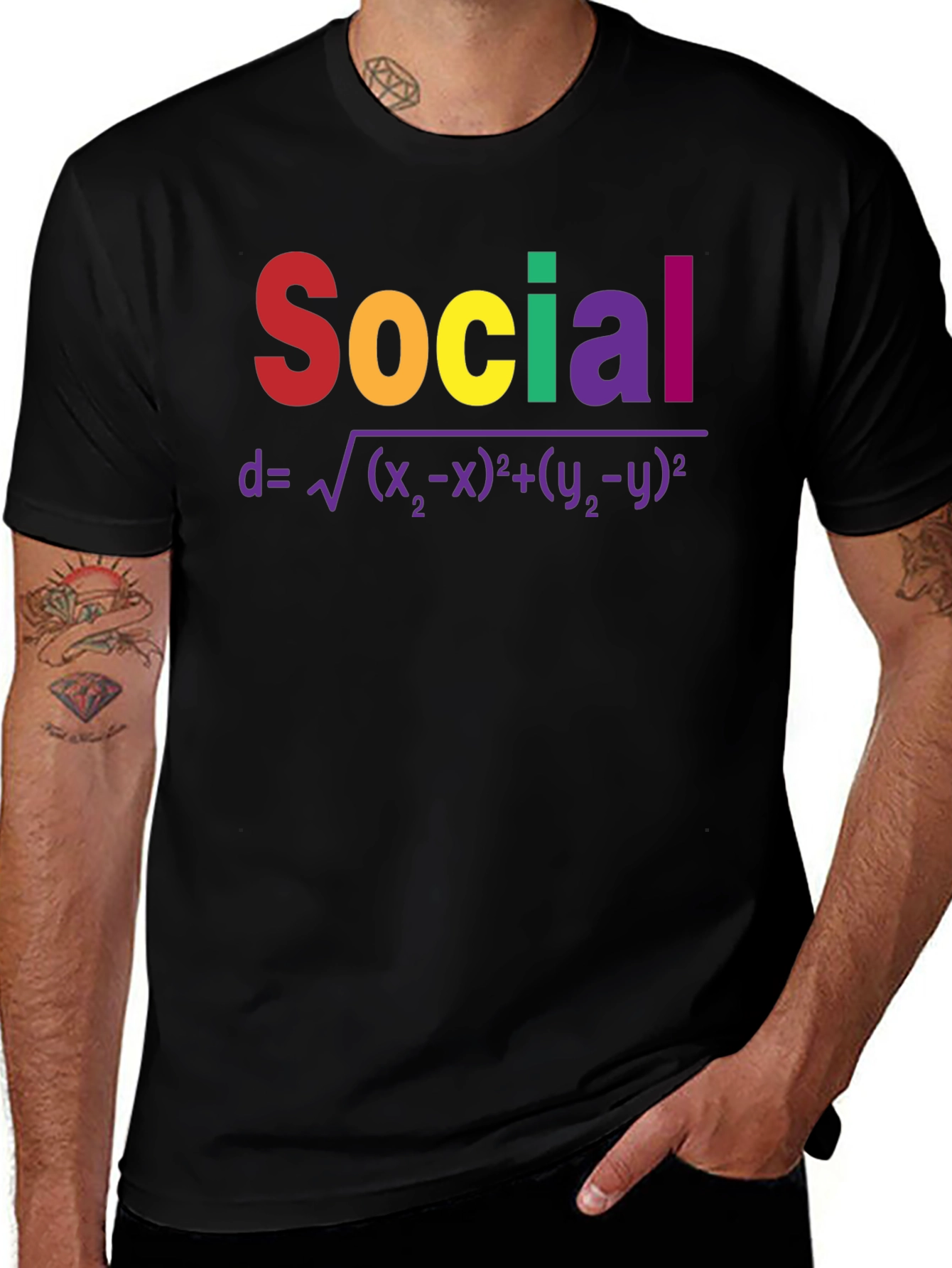 Variant 6 of Social Distance T-Shirt, Math Formula Tee
