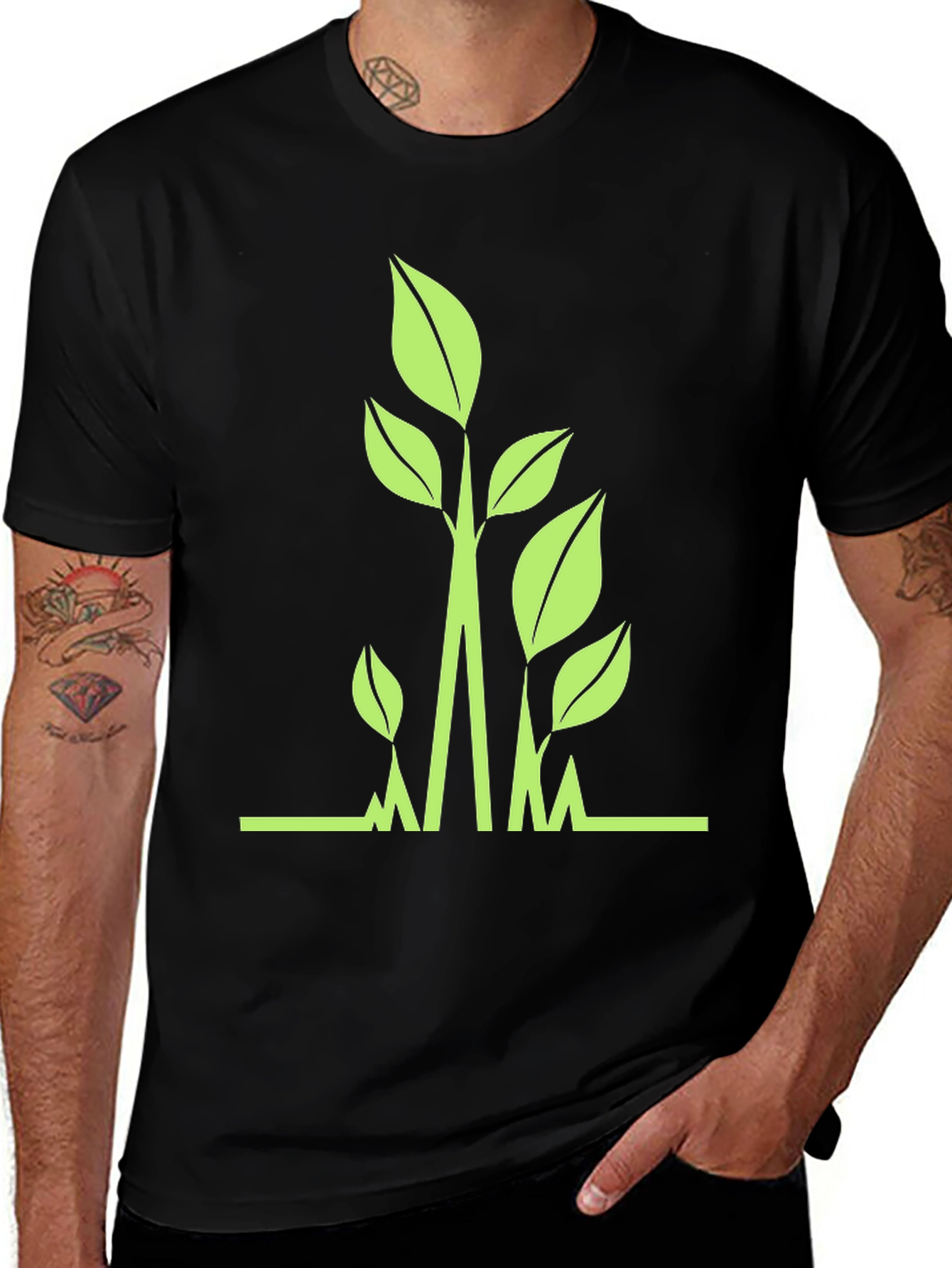 Nature's Pulse T-Shirt - Black Cotton