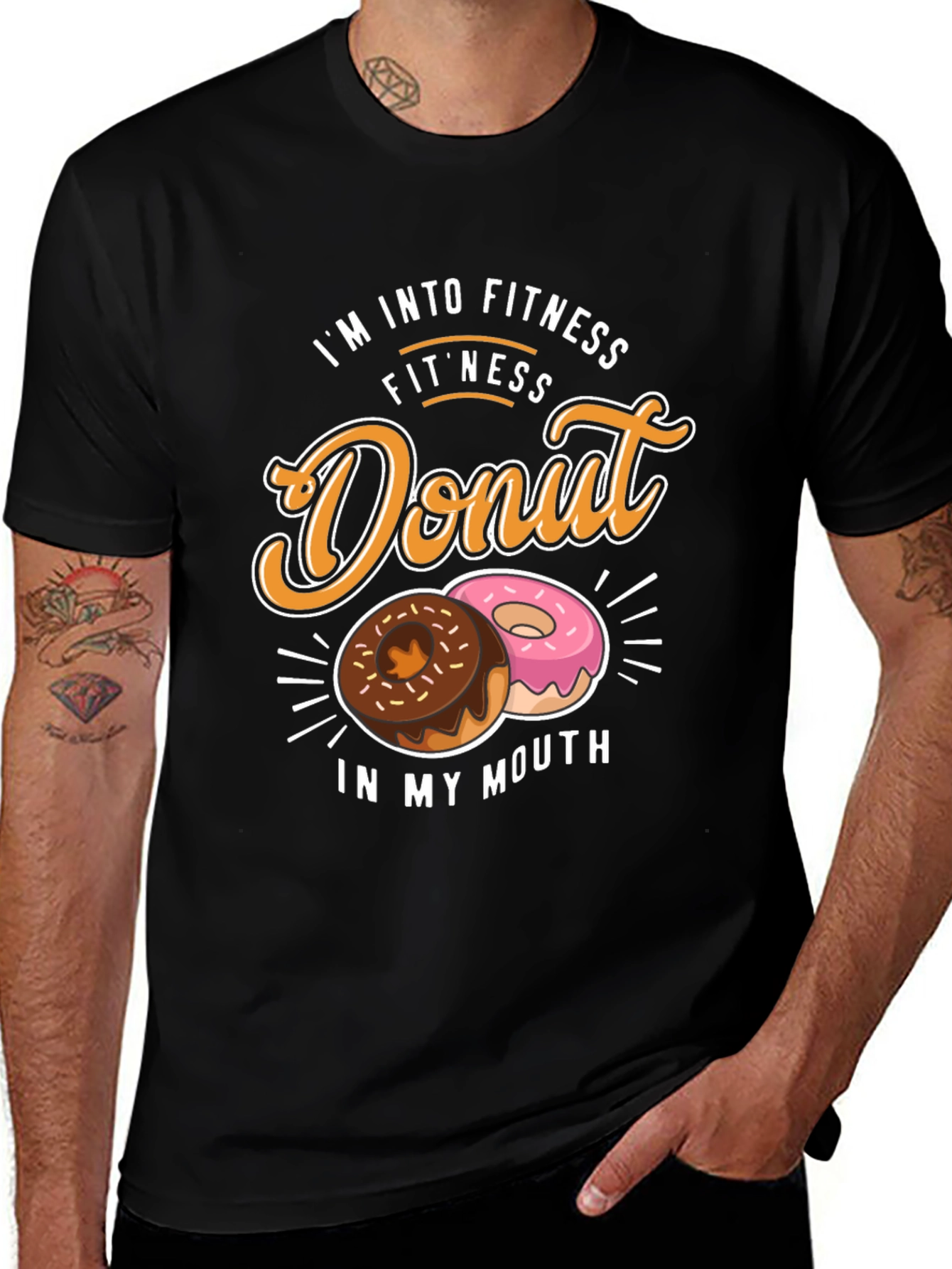 Variant 19 of Fitness Donut Graphic Tee - Funny Workout Shirt