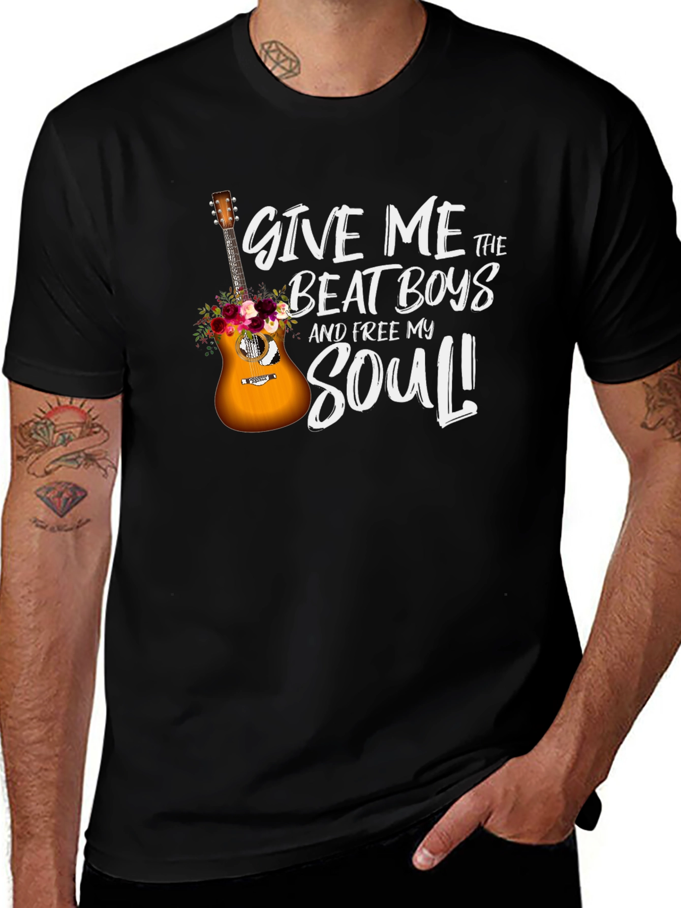 Variant 6 of Give Me The Beat Boys Guitar Graphic T-Shirt